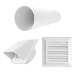 Through Wall Ventilation Kit Duo Smart DS4178 Vent with White External Vent