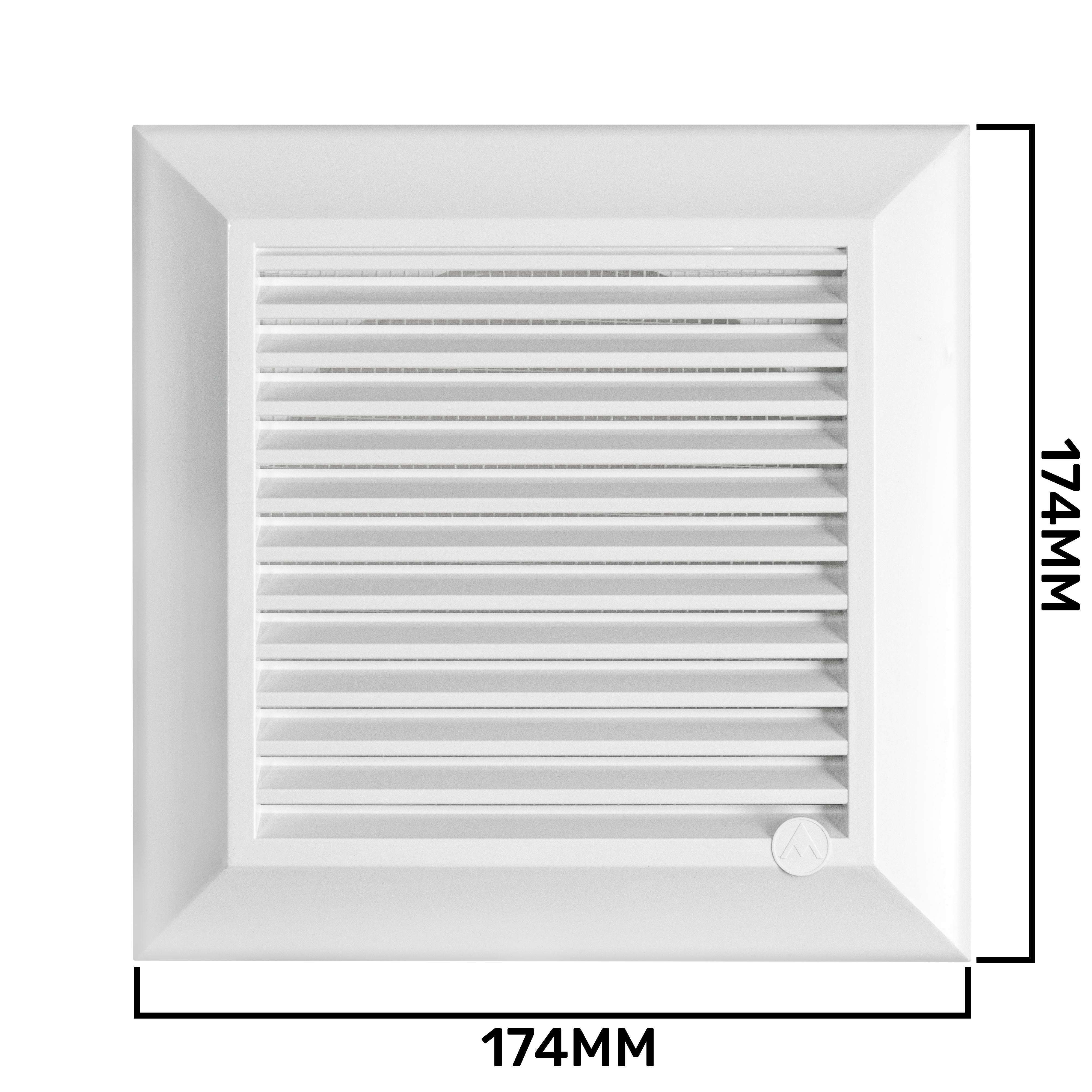 Louvre Vent White Duo Smart 135 fi 100mm With Fly Mesh
