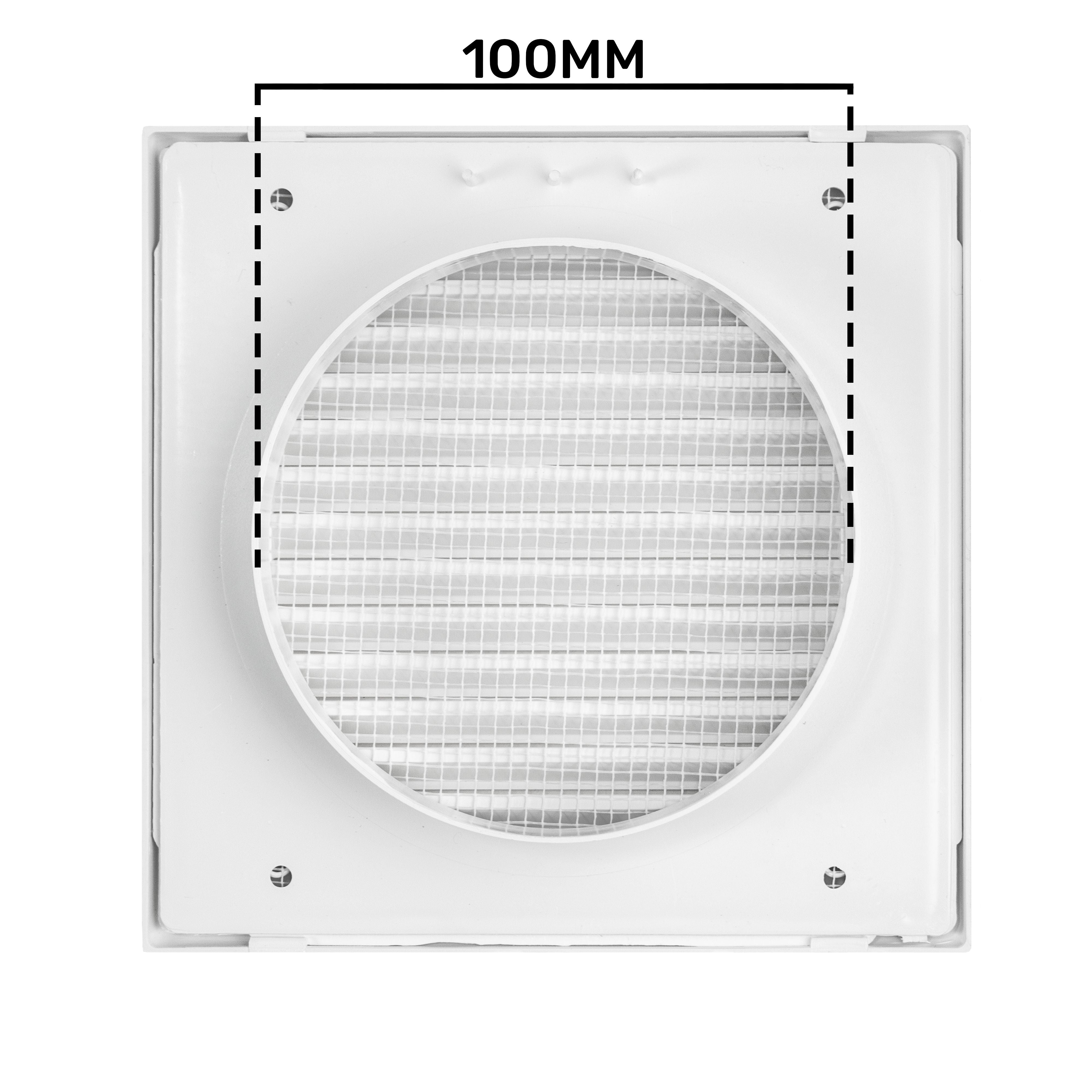 Louvre Vent White Duo Smart 135 fi 100mm With Fly Mesh
