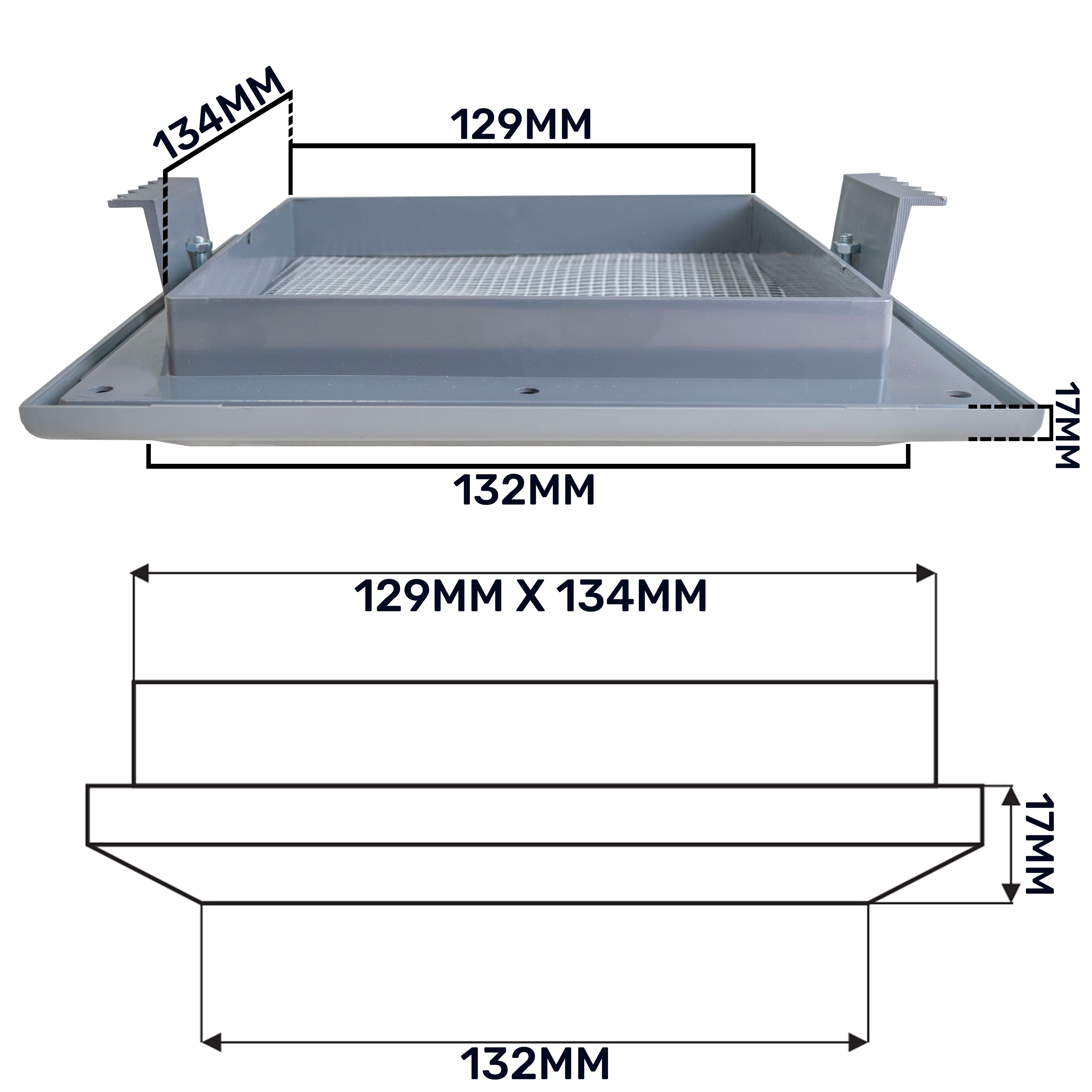 Louvre Vent Graphite Duo Smart 135G 135mm With Fly Mesh