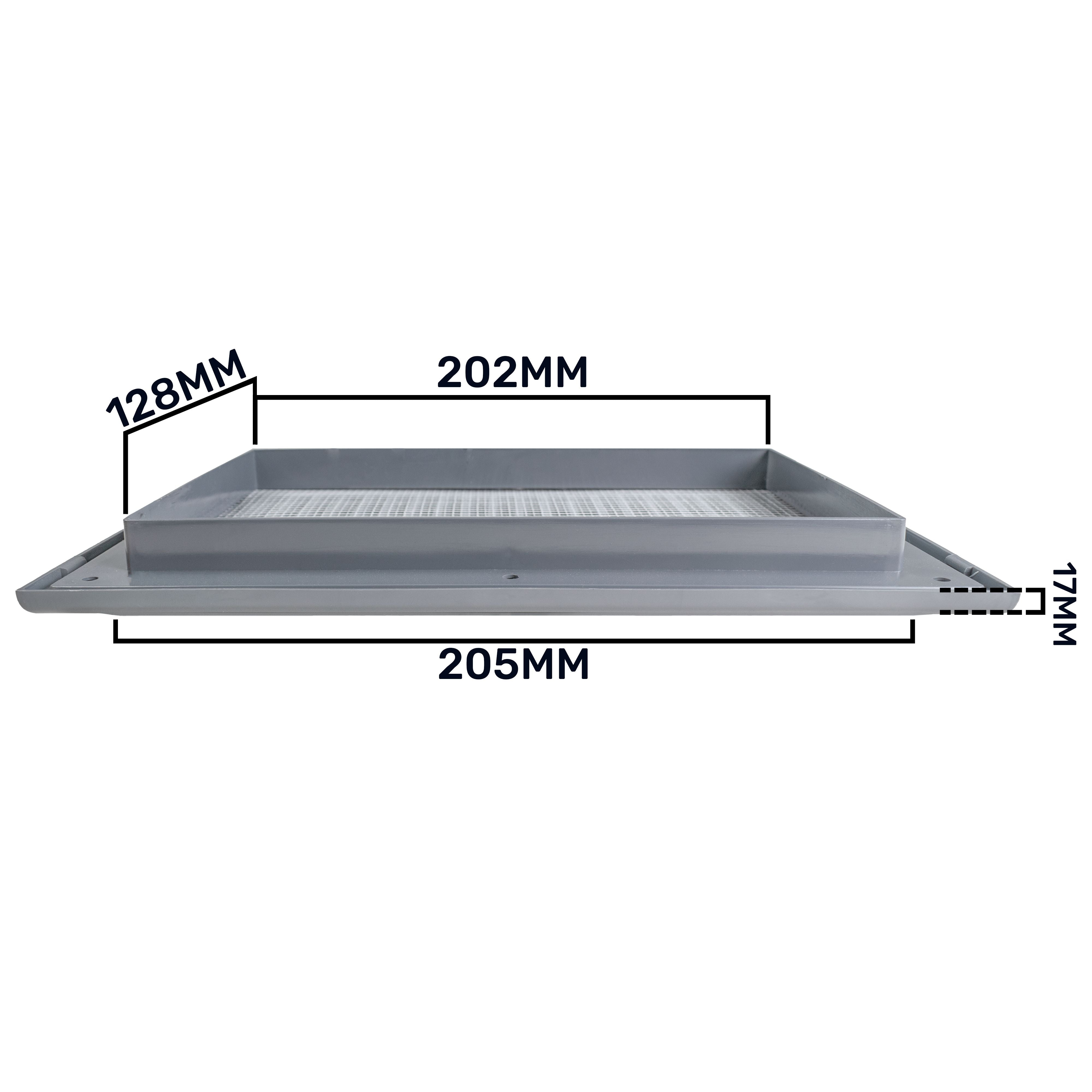 Louvre Vent Graphite Duo Smart 140/210 140mm X 210mm With Fly Mesh