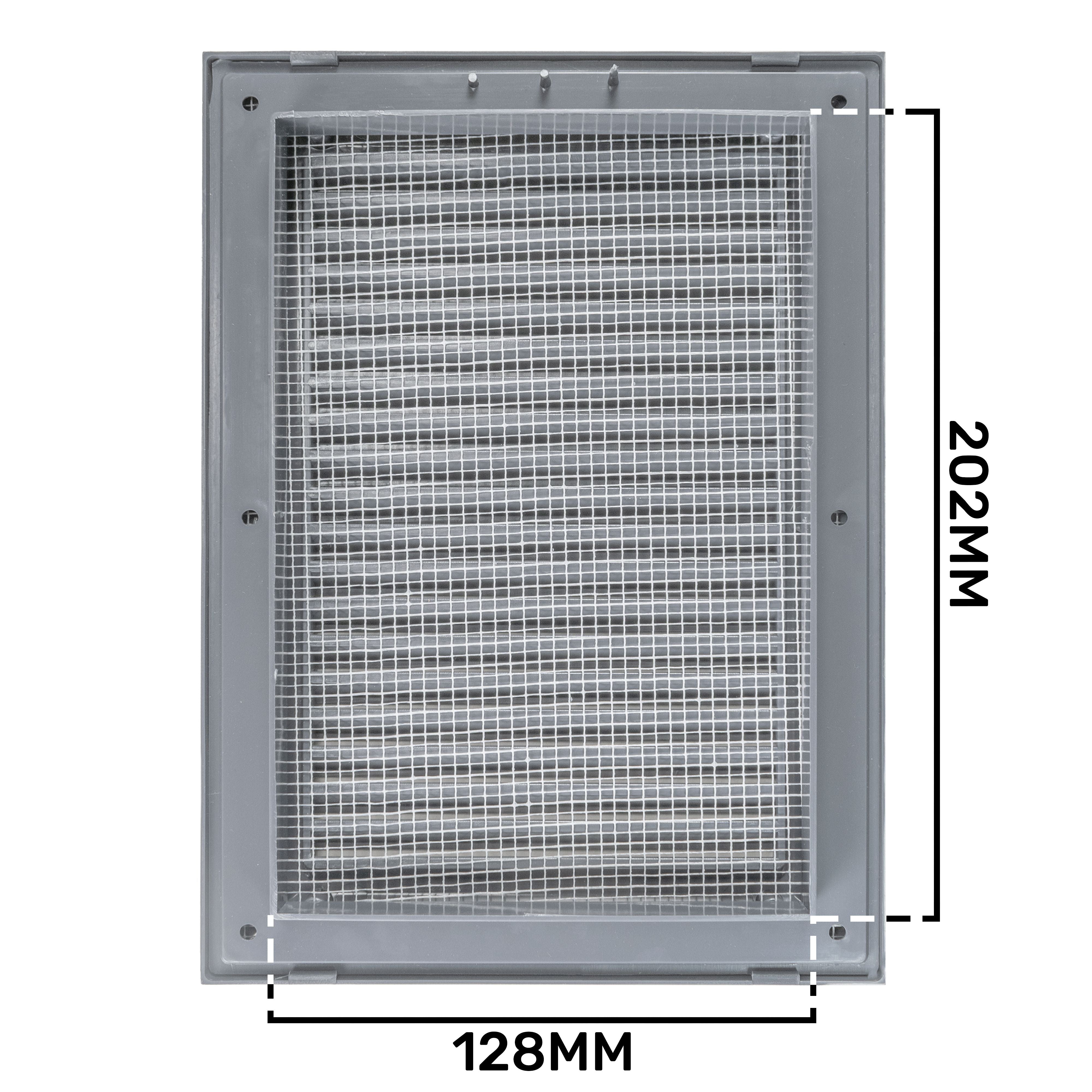 Louvre Vent Graphite Duo Smart 140/210 140mm X 210mm With Fly Mesh