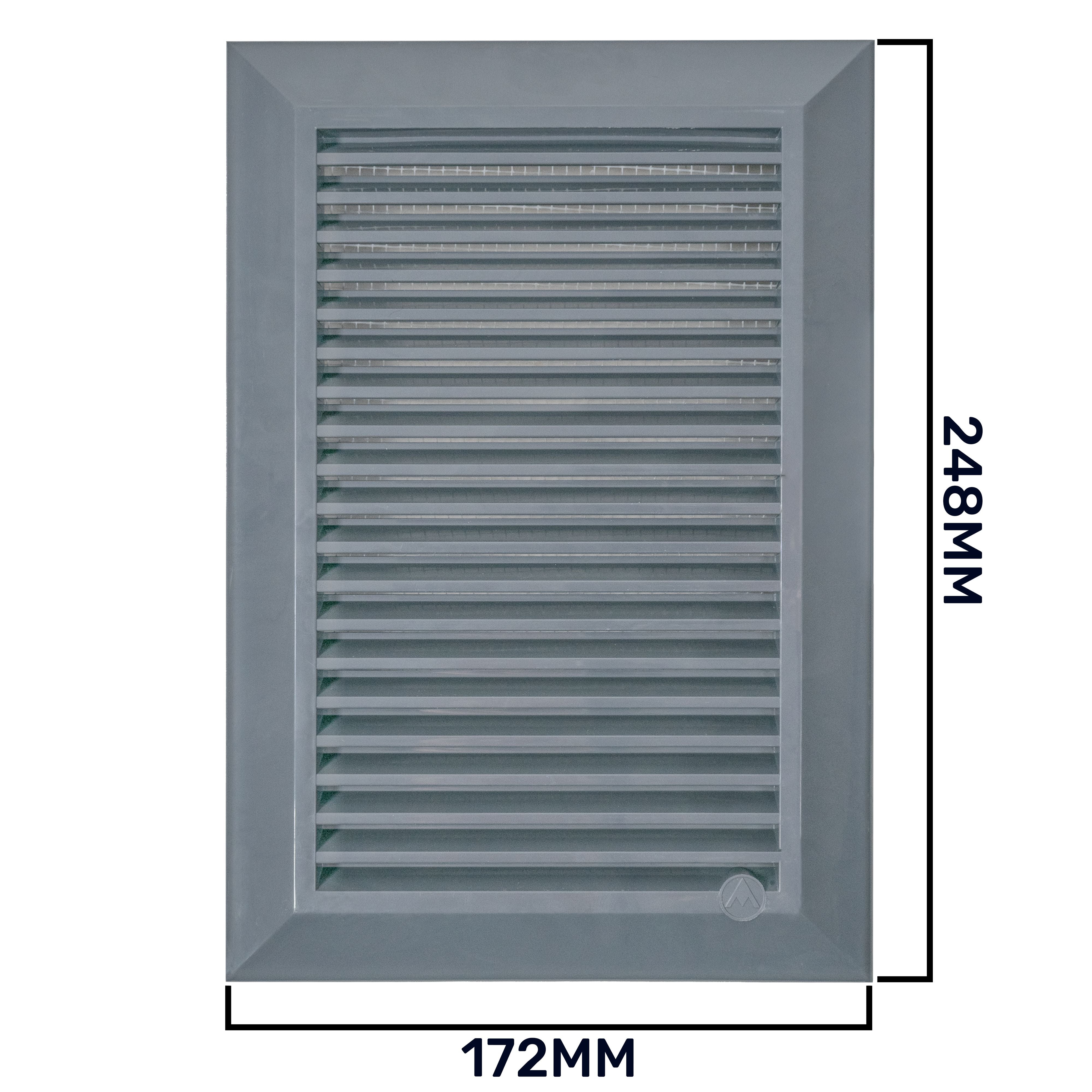 Louvre Vent Graphite Duo Smart 140/210 140mm X 210mm With Fly Mesh