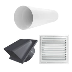Through Wall Ventilation Kit Louvre Vent VC-KR0153 with Graphite External Vent