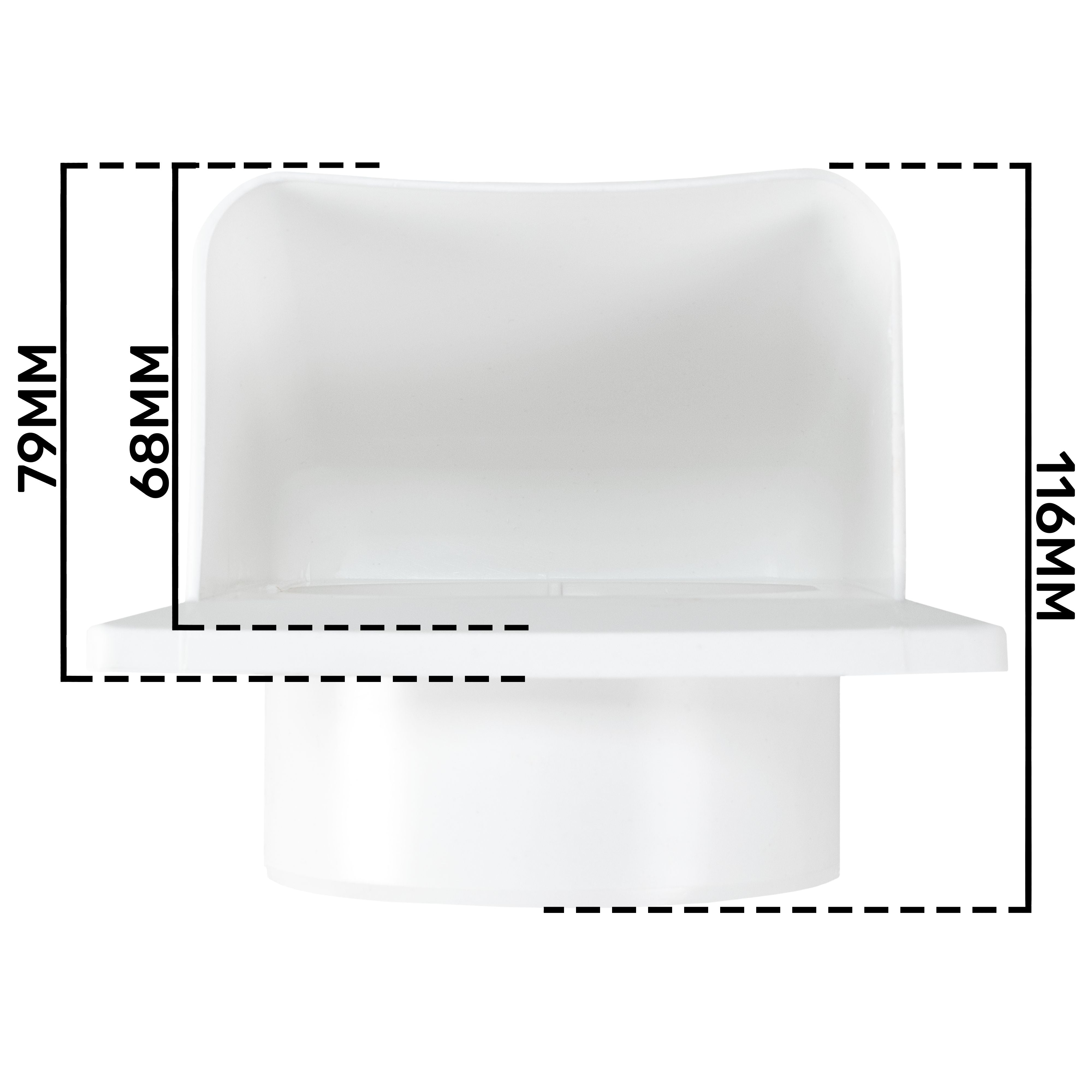 External White Louvre Vent  KRD/100 fi100mm