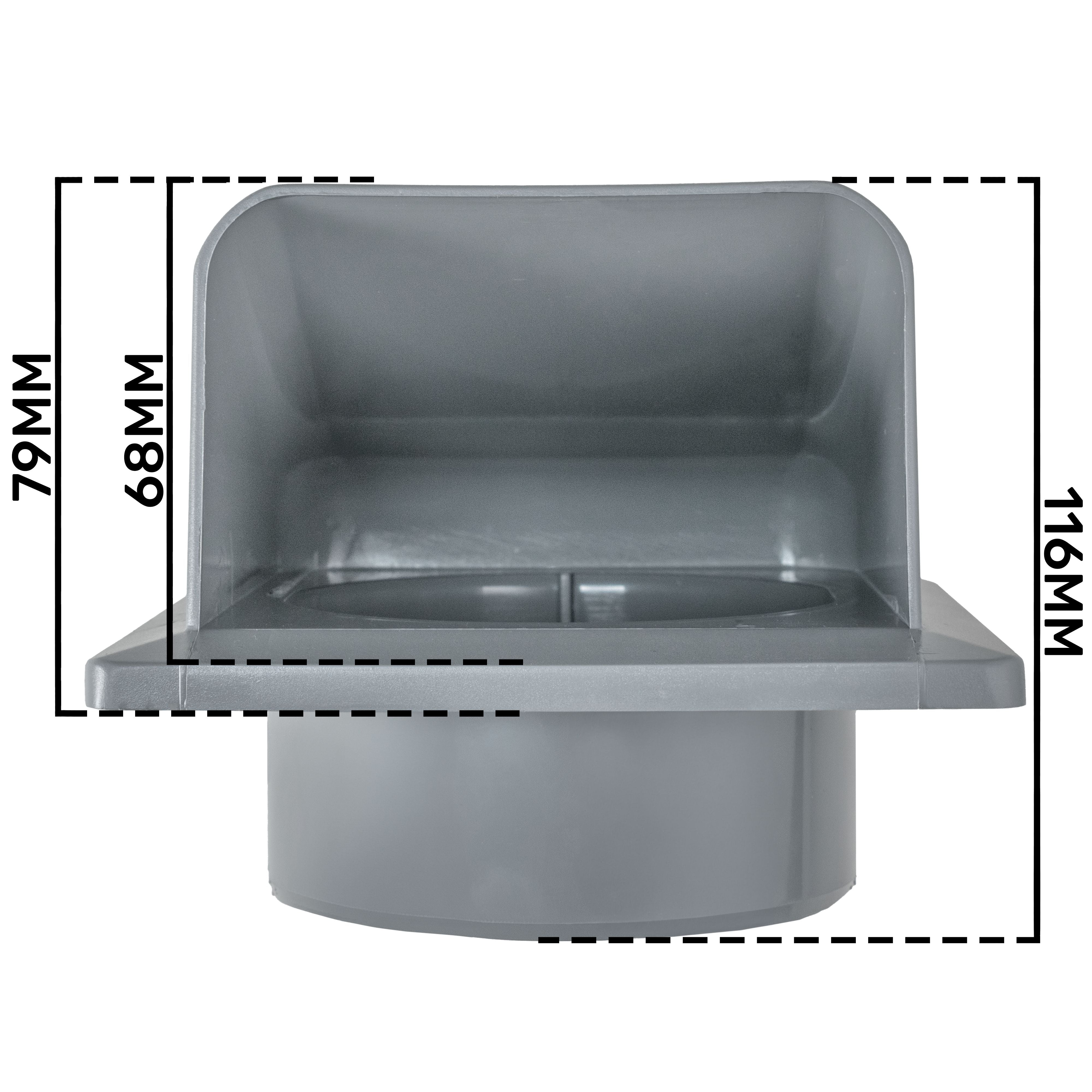 External Graphite Louvre Vent KRD/100G fi100mm