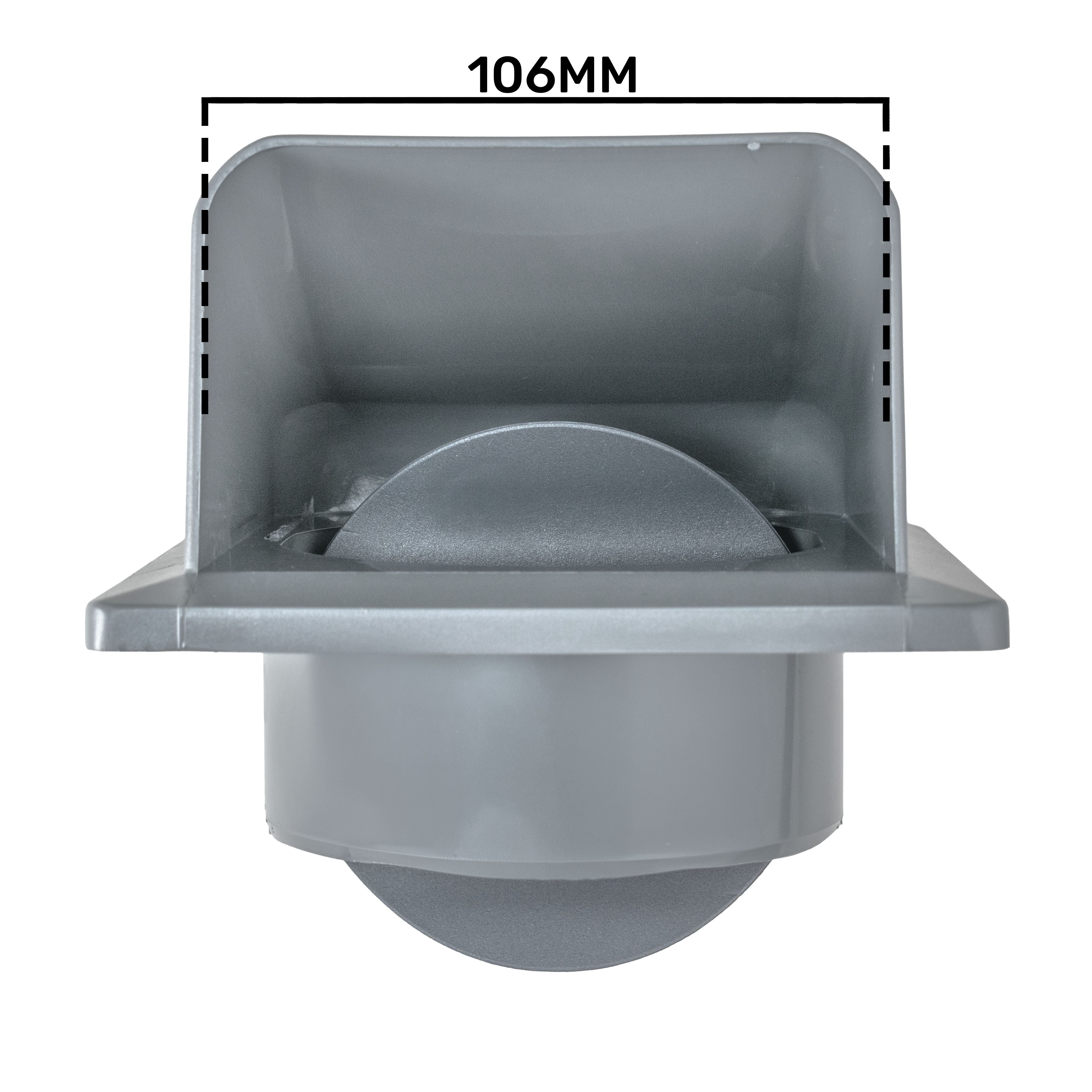External Graphite Louvre Vent KRD/100G fi100mm