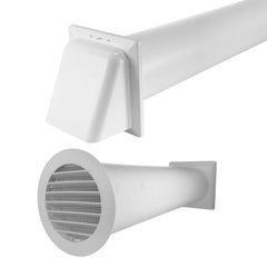 Through Wall Ventilation Kit Round Louvre Vent VC-KRO0184 with White External Vent