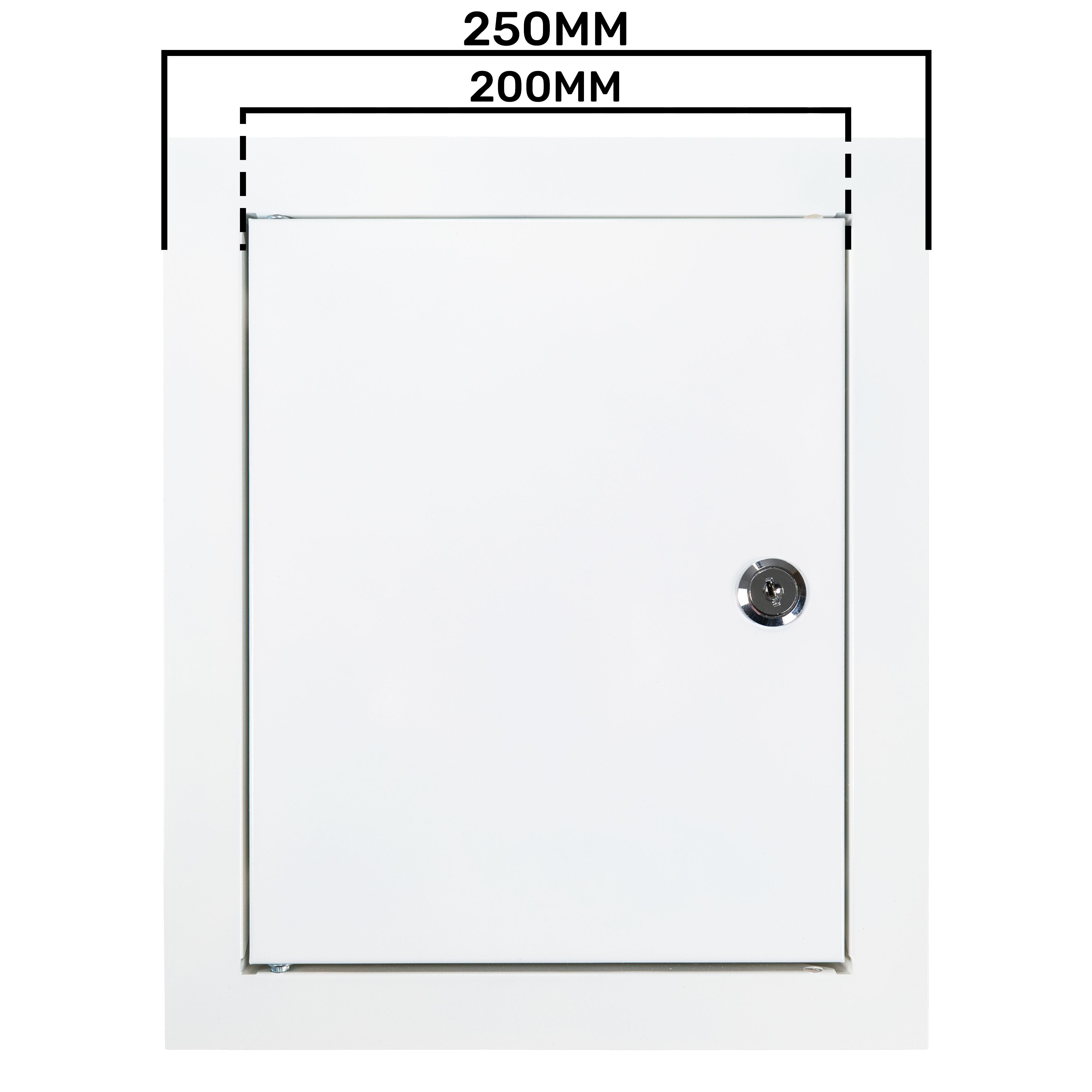 Access Panel Door Metal With Lock, White 200mm x 250mm