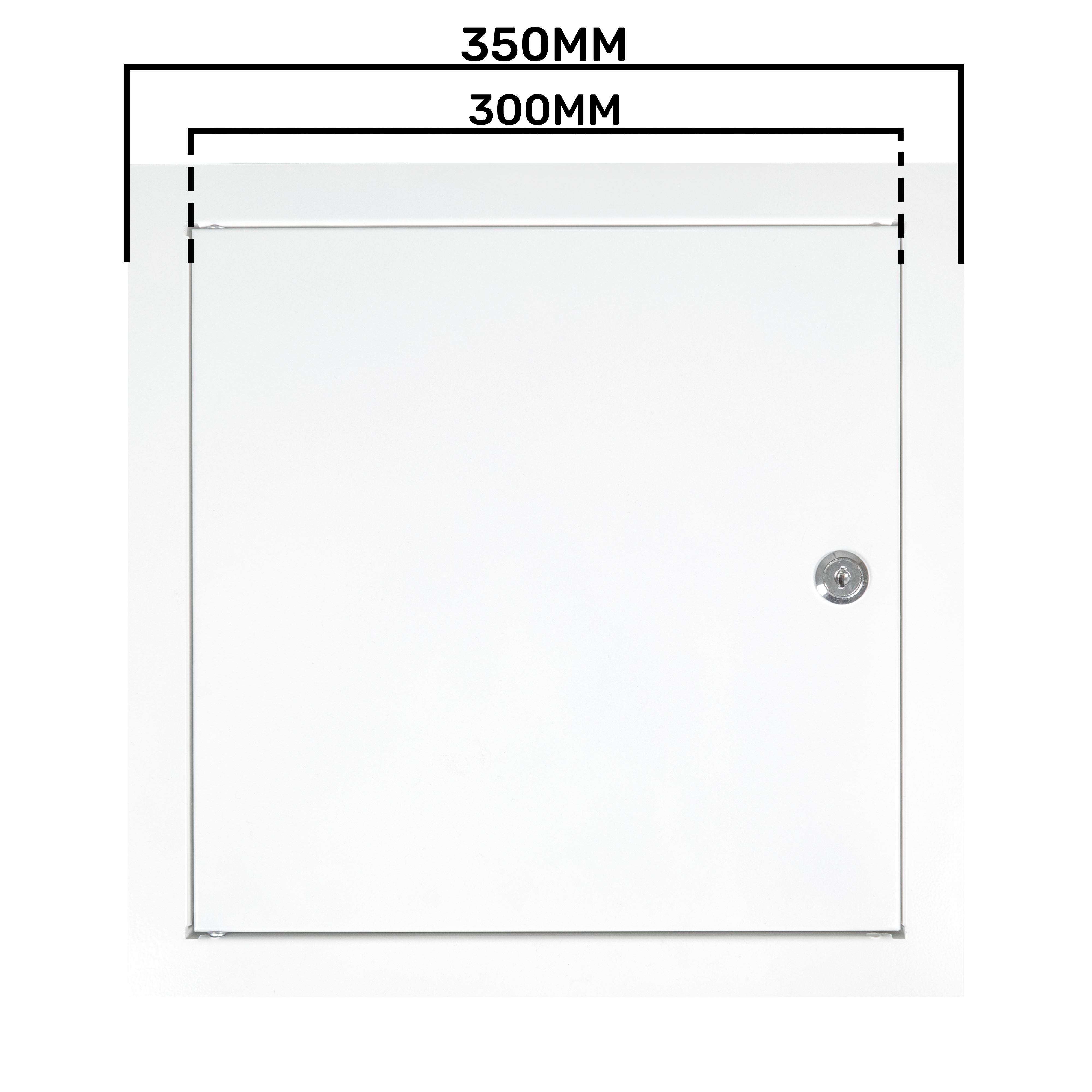 Access Panel Door Metal With Lock, White 300mm x 300mm