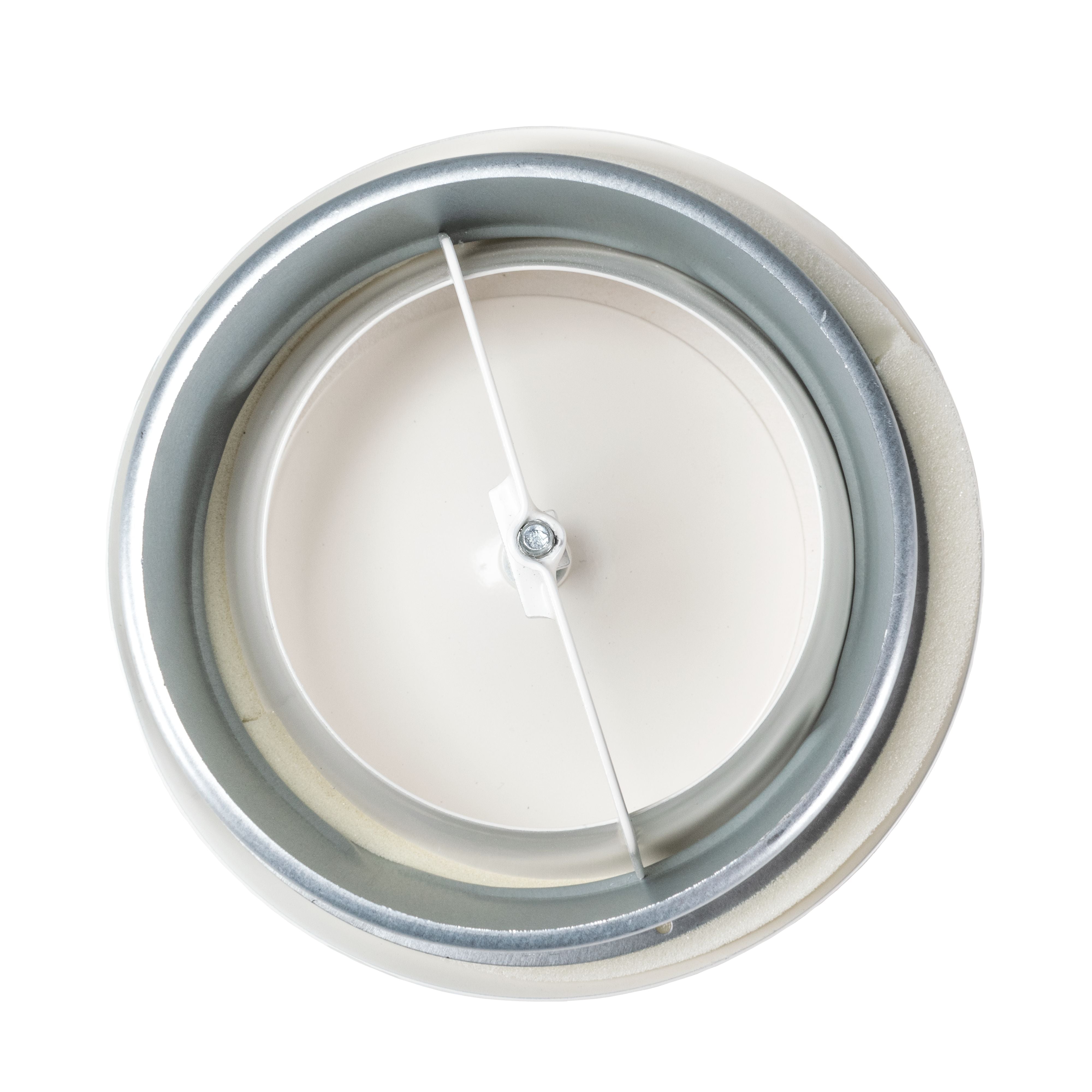 White Metal Extract Ceiling Valve 125mm - Anemostat EV