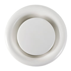 White Metal Extract Ceiling Valve 125mm - Anemostat EV