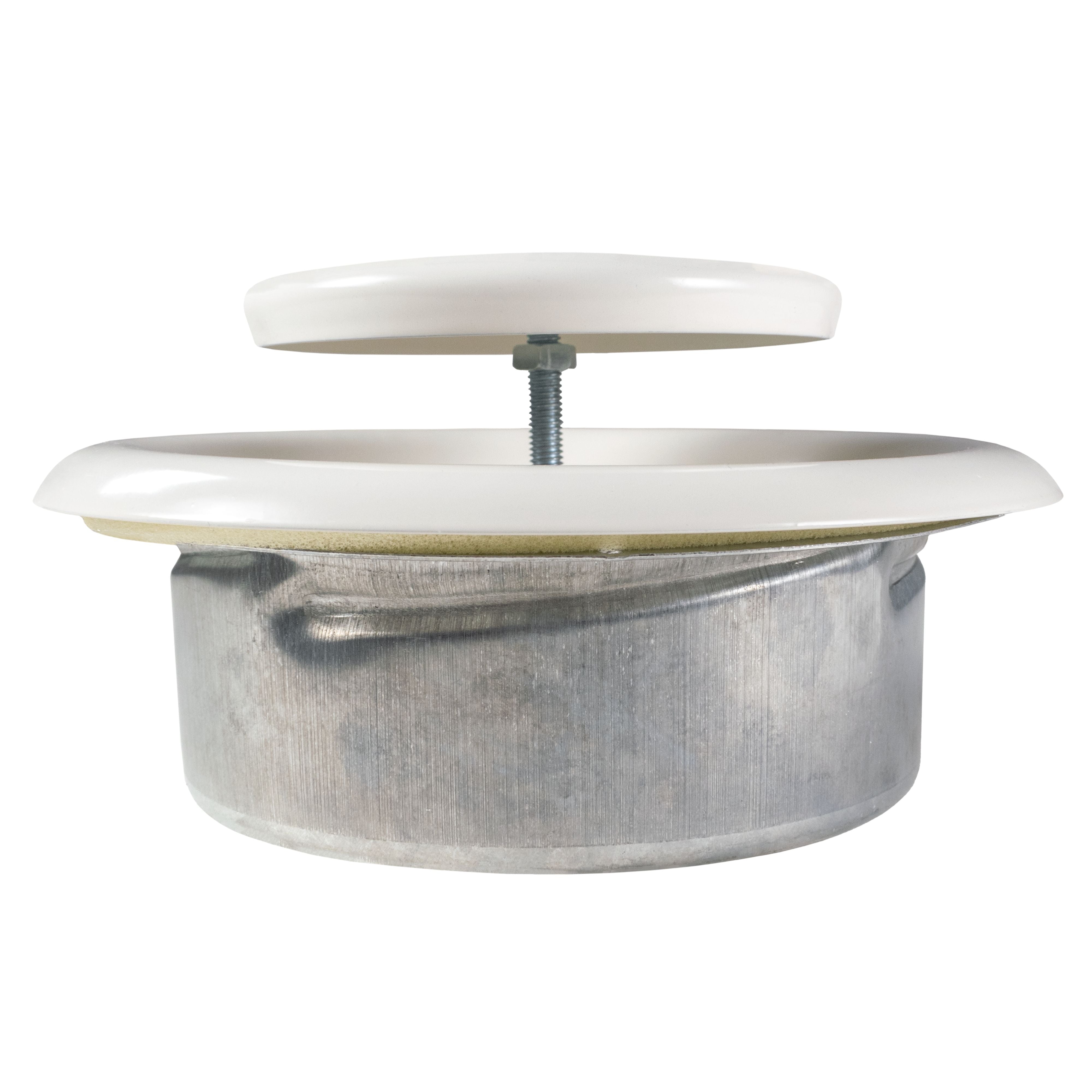 White Metal Extract Ceiling Valve 125mm - Anemostat EV
