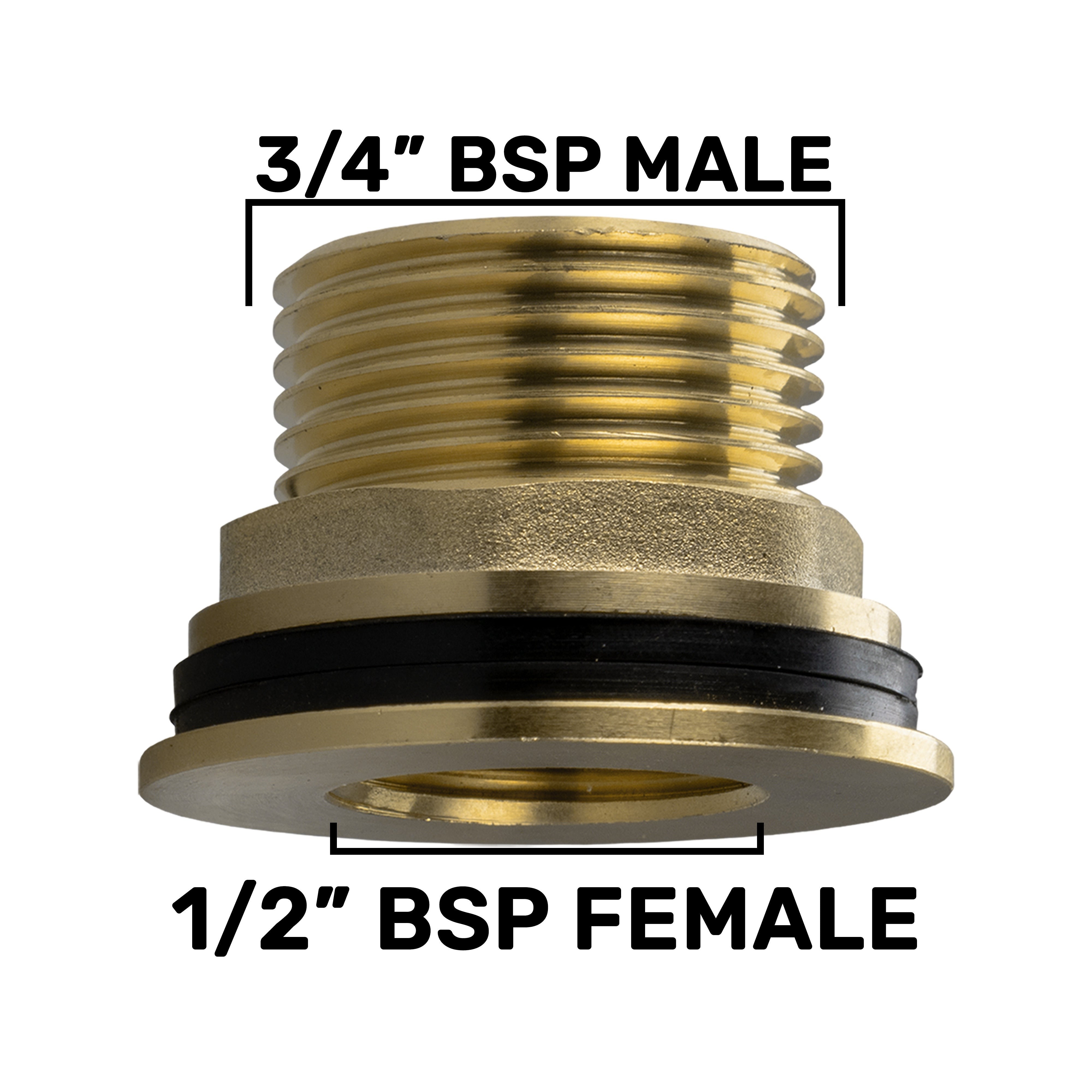 Water Butt Brass 3/4" BSP Male - 1/2" BSP Female and Drill Bit