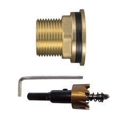 Water Butt Brass 3/4" BSP Male - 1/2" BSP Female and Drill Bit