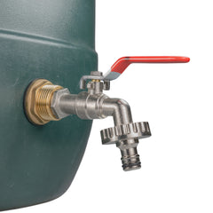 Water Butt Brass Kit 3/4" with Quick Connect Lever Tap