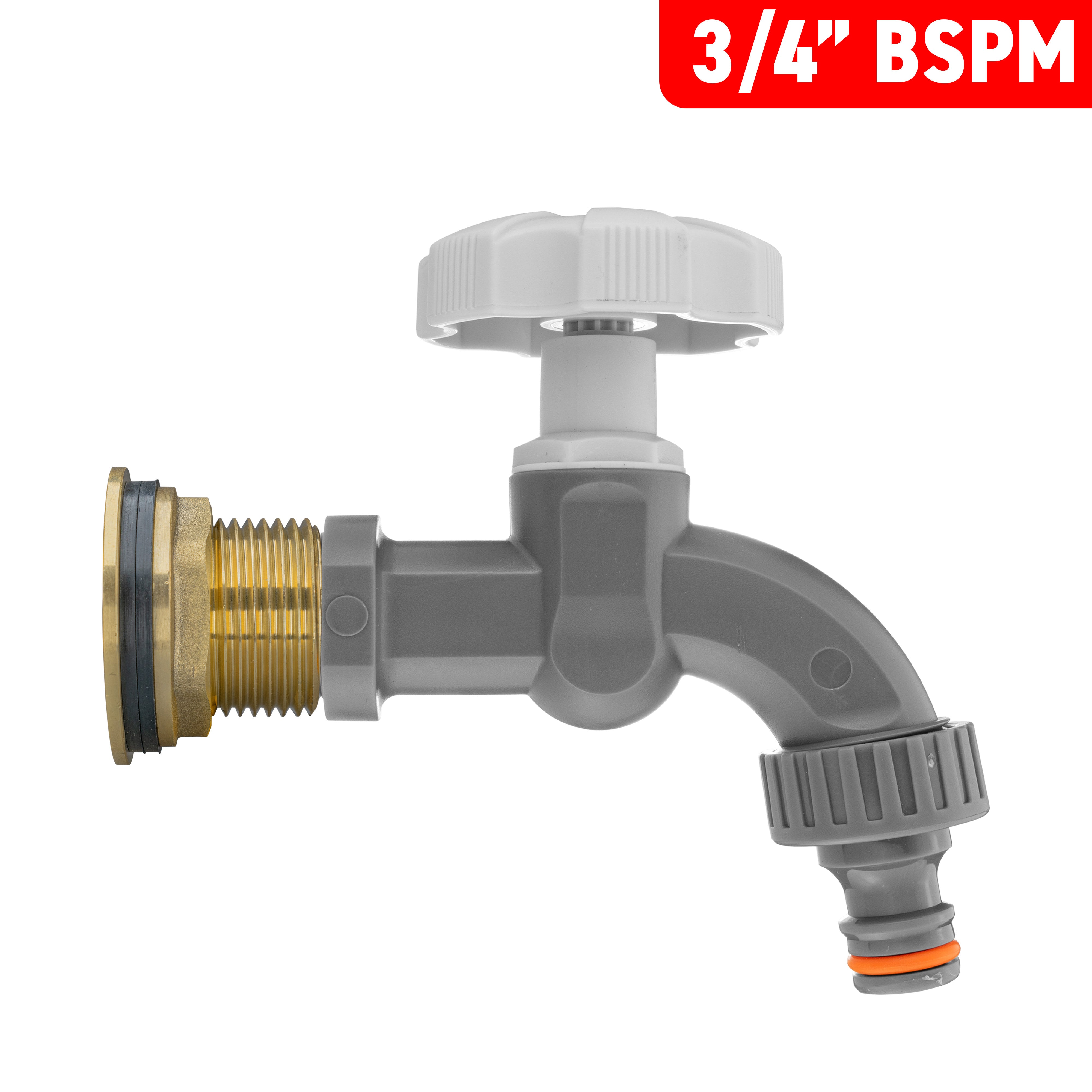 Water Butt Brass Kit 3/4" with Grey Dial Tap