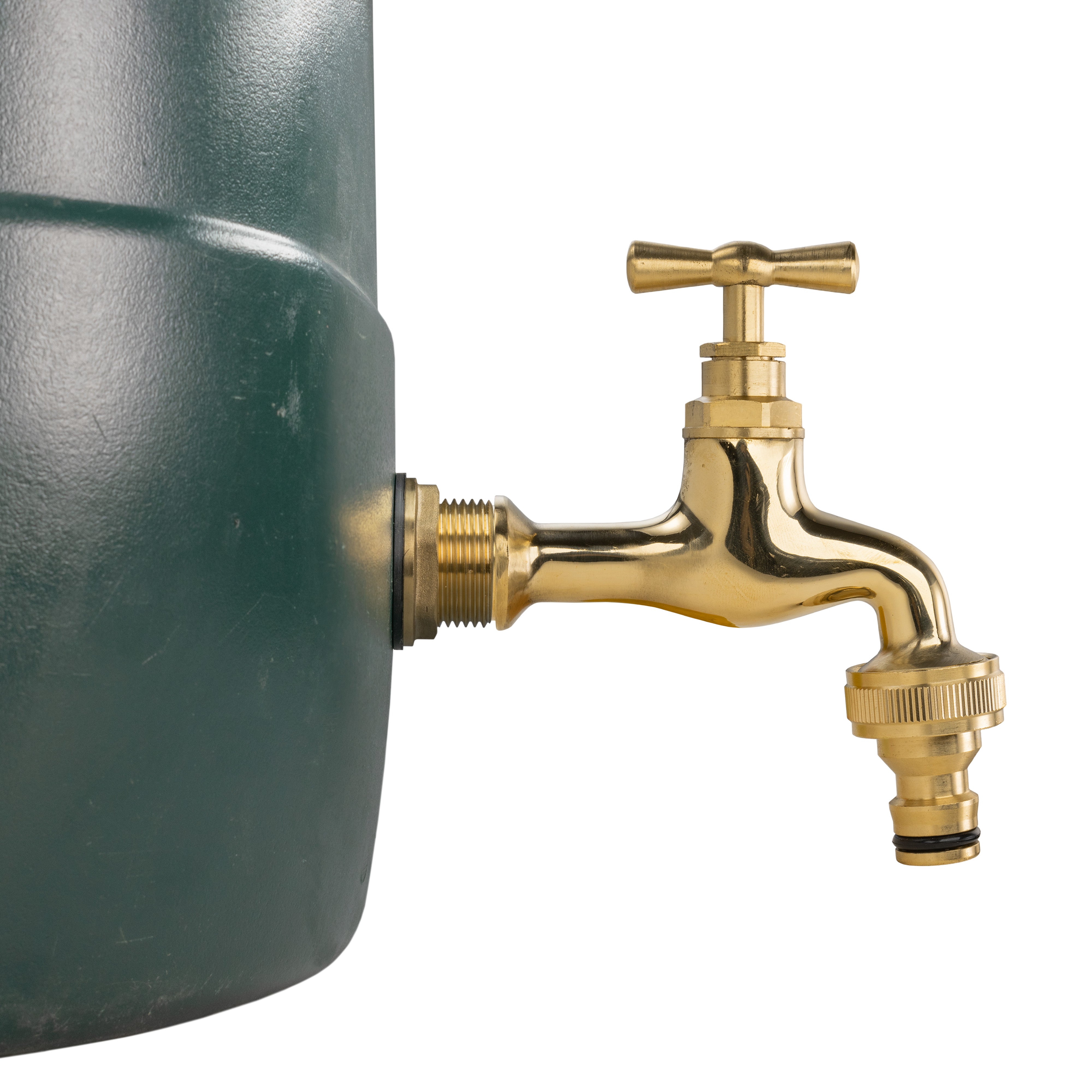 Water Butt Brass Kit 3/4" with Quick Connect Polished Brass Tap