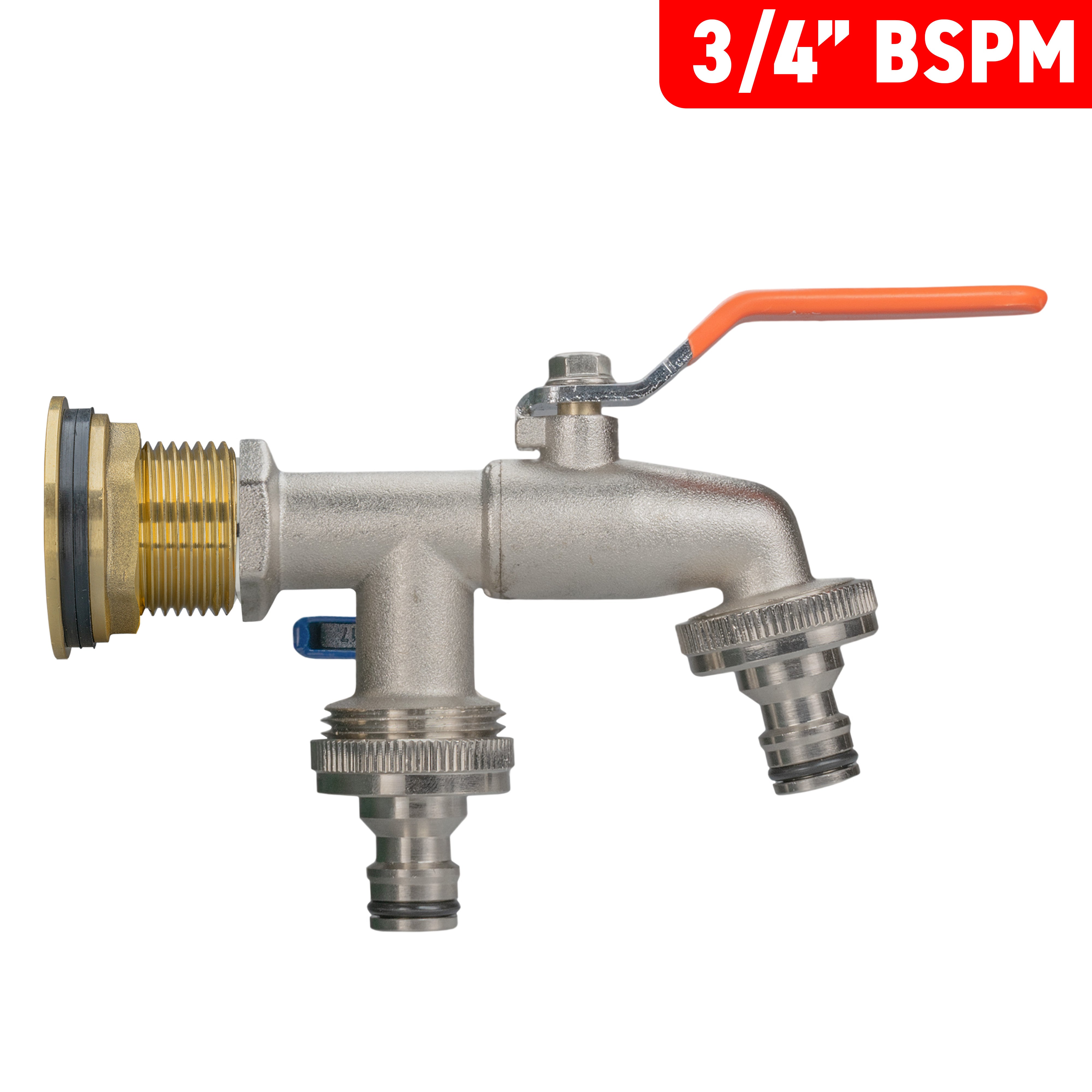 Water Butt Brass Kit 3/4" with Double Quick Connect Tap
