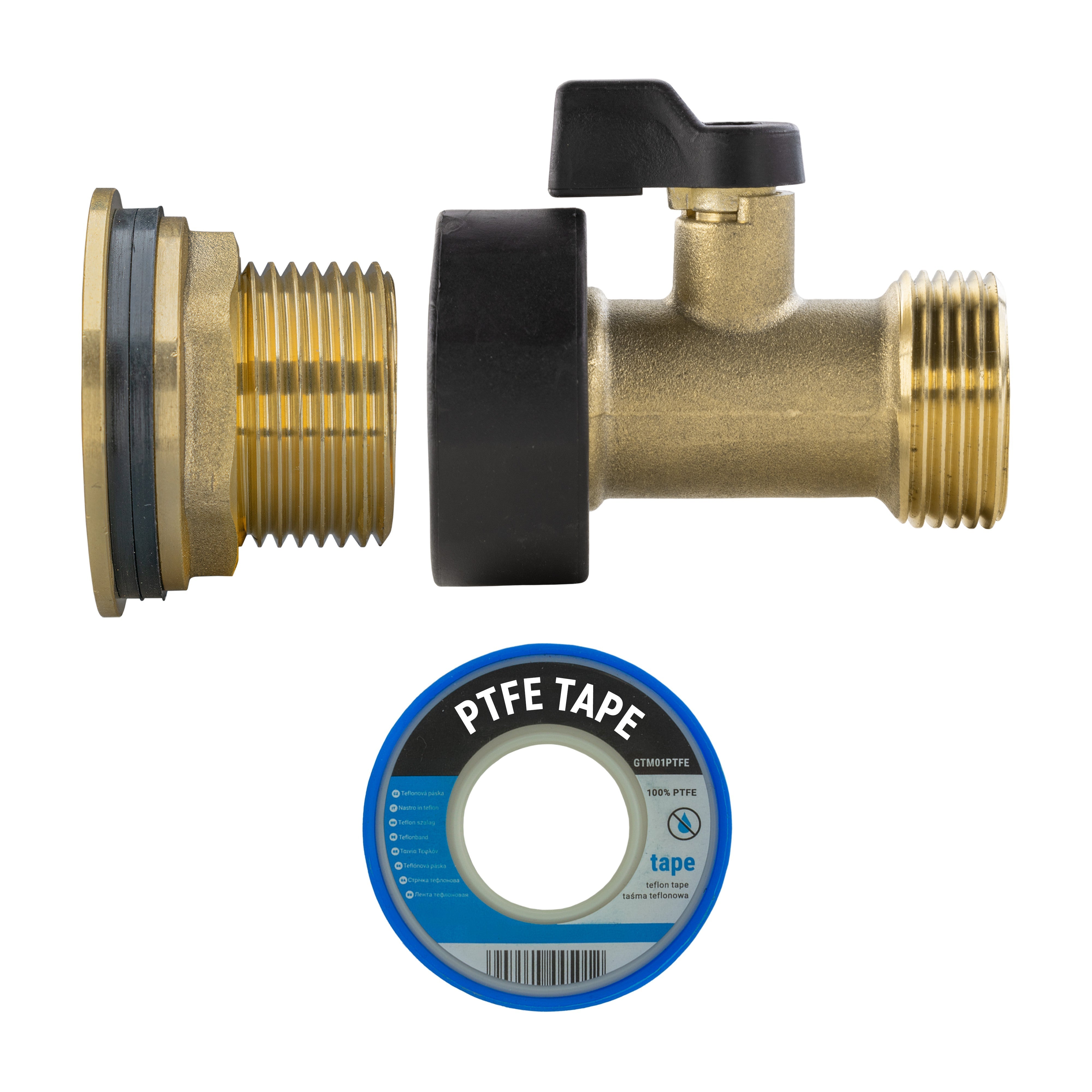 Water Butt Brass Kit 3/4" with Brass Valve