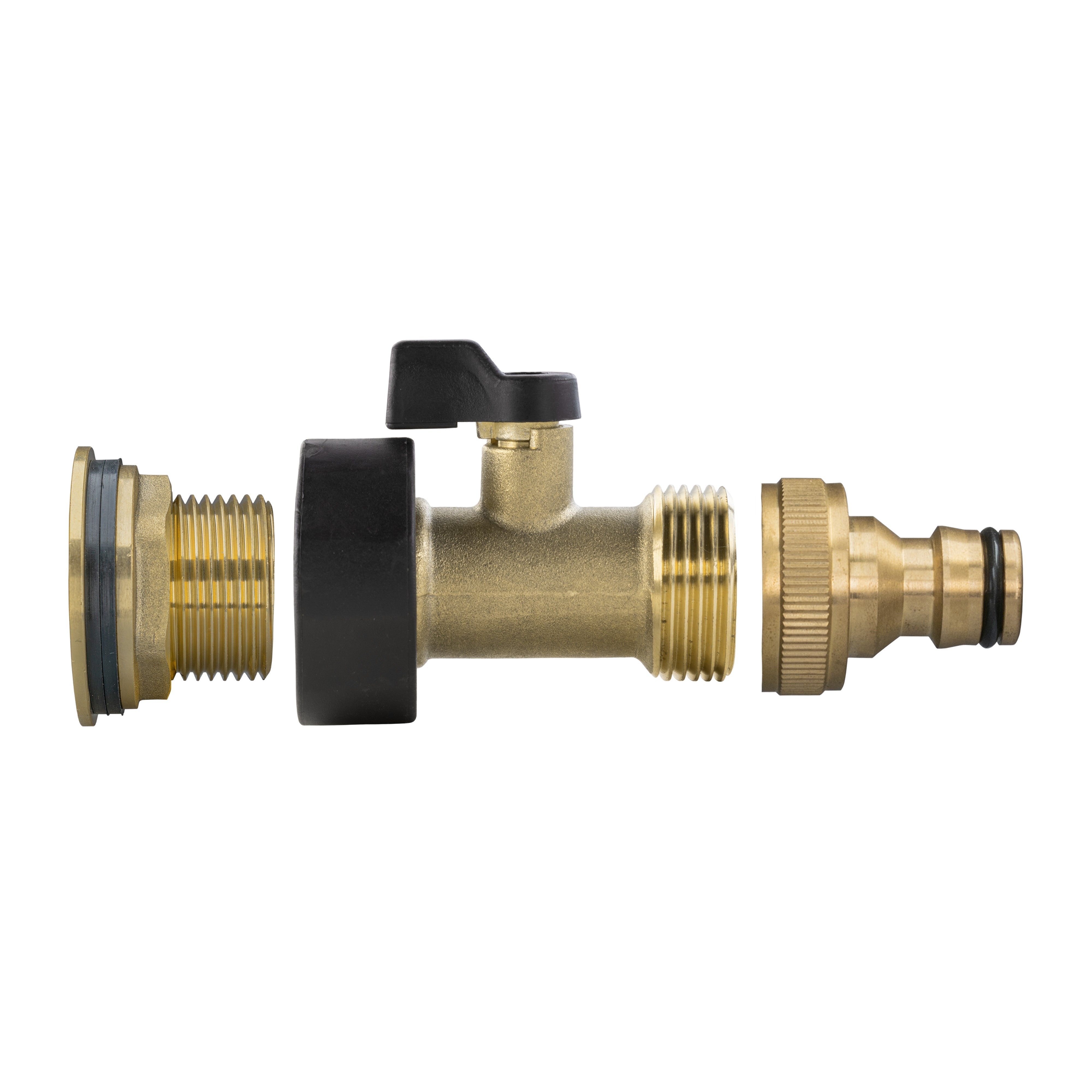 Water Butt Brass Kit 3/4" with Brass Valve + Quick Connect