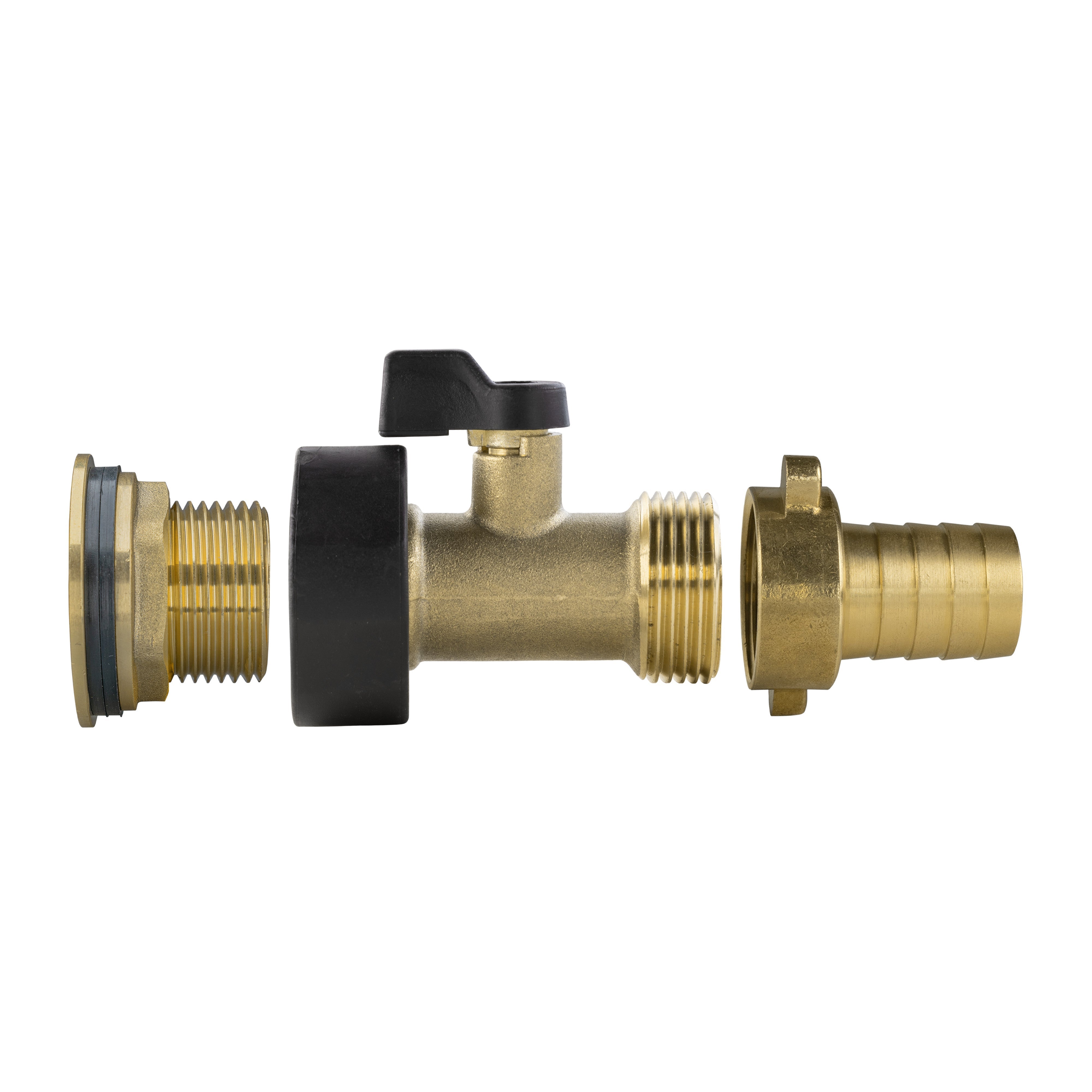 Water Butt Brass Kit 3/4" with Brass Valve + 19mm Barb
