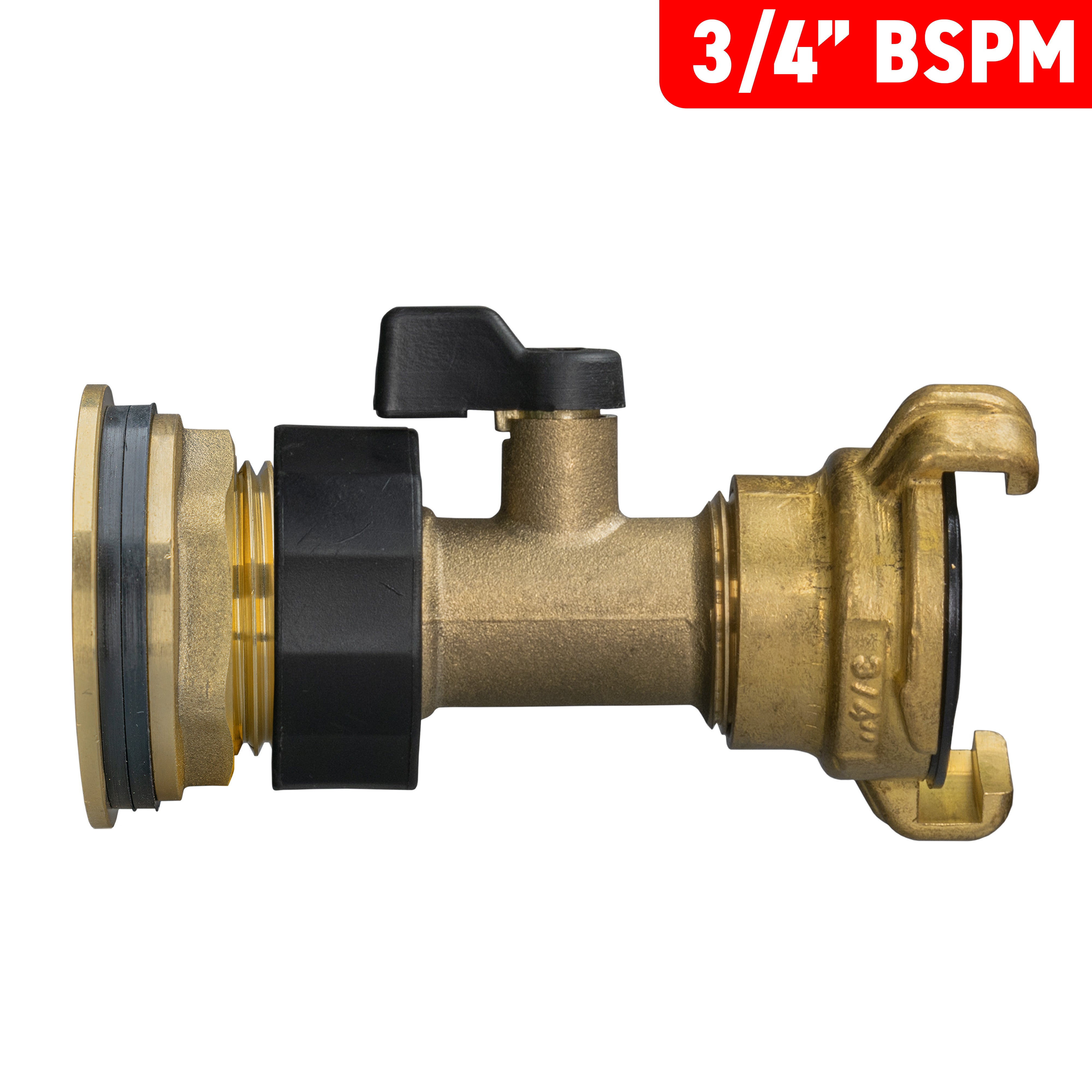 Water Butt Brass Kit 3/4" with Brass Valve + Geka