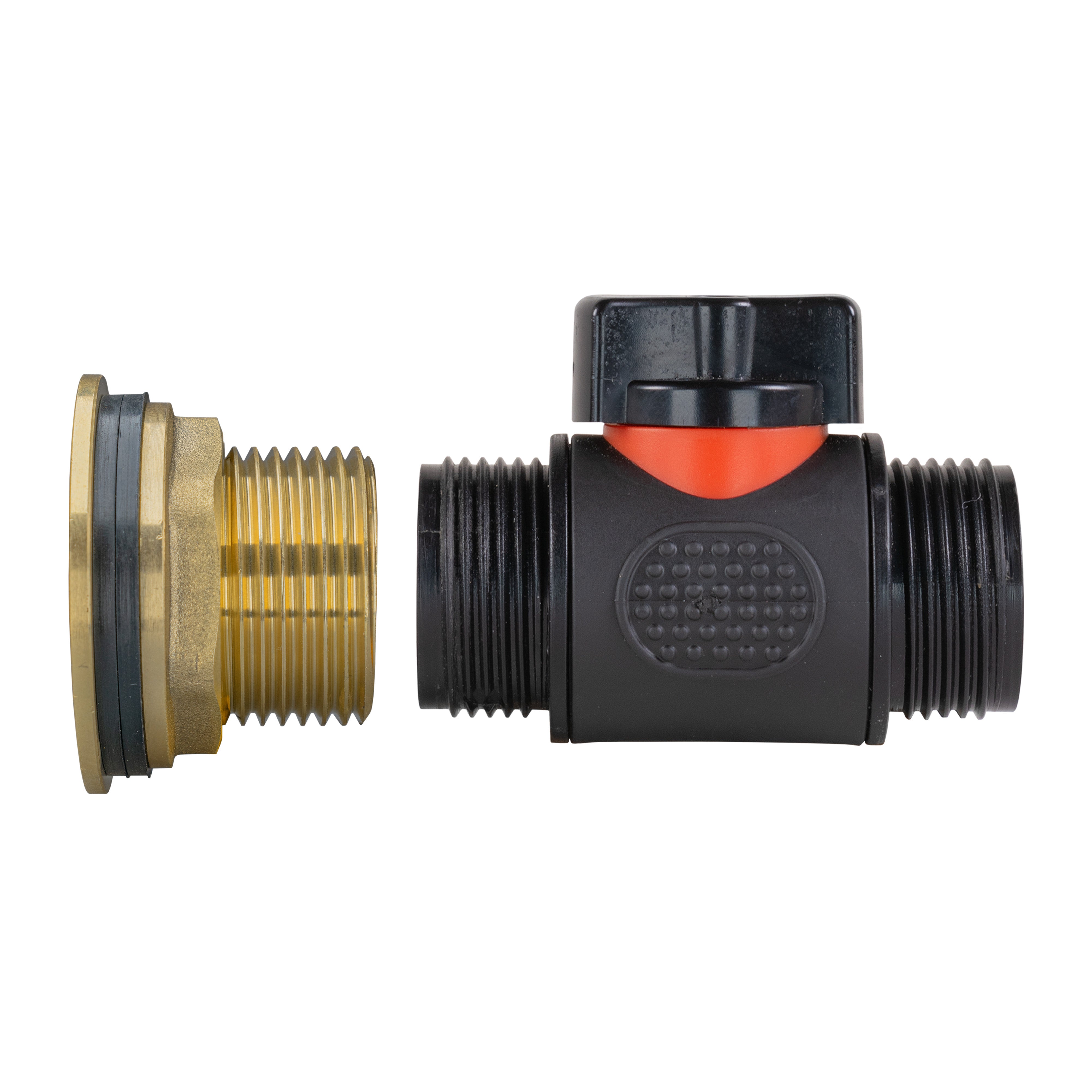 Water Butt Brass Kit 1" with 3/4" BSP In-Line Valve