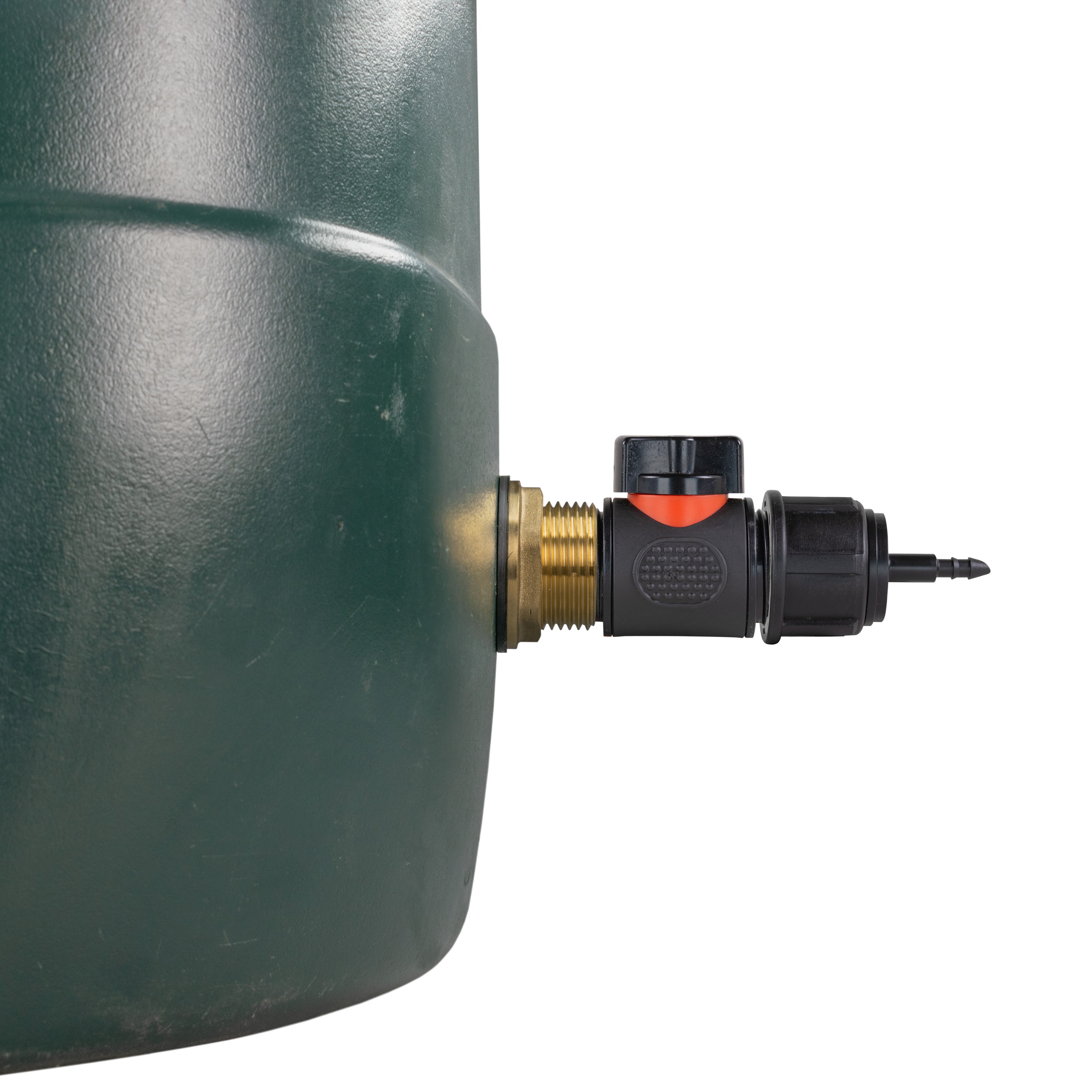 Water Butt Brass Kit 1" with In-Line Valve + 4mm Barb