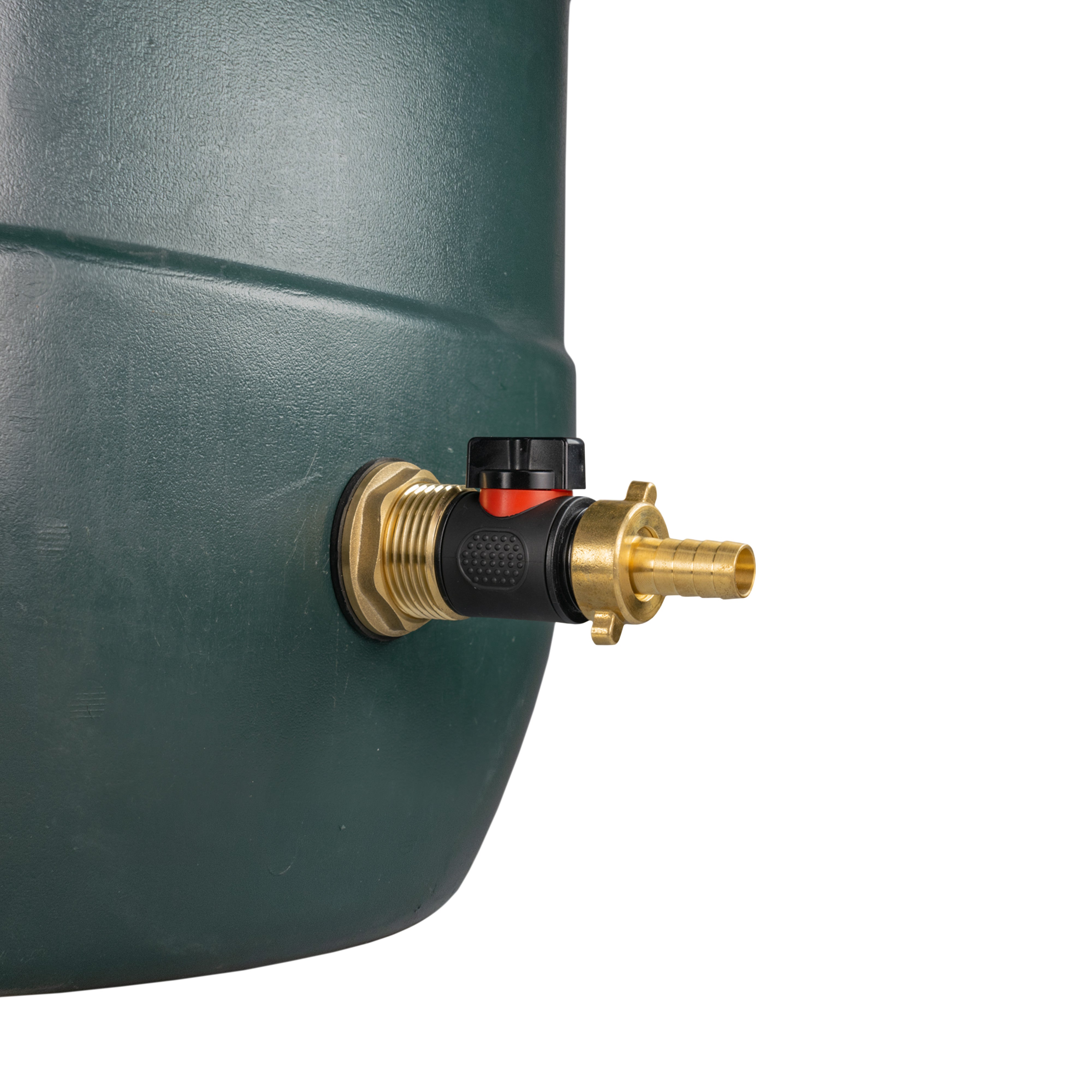 Water Butt Brass Kit 1" with In-Line Valve + 1/2" Brass Barb and Drill Bit