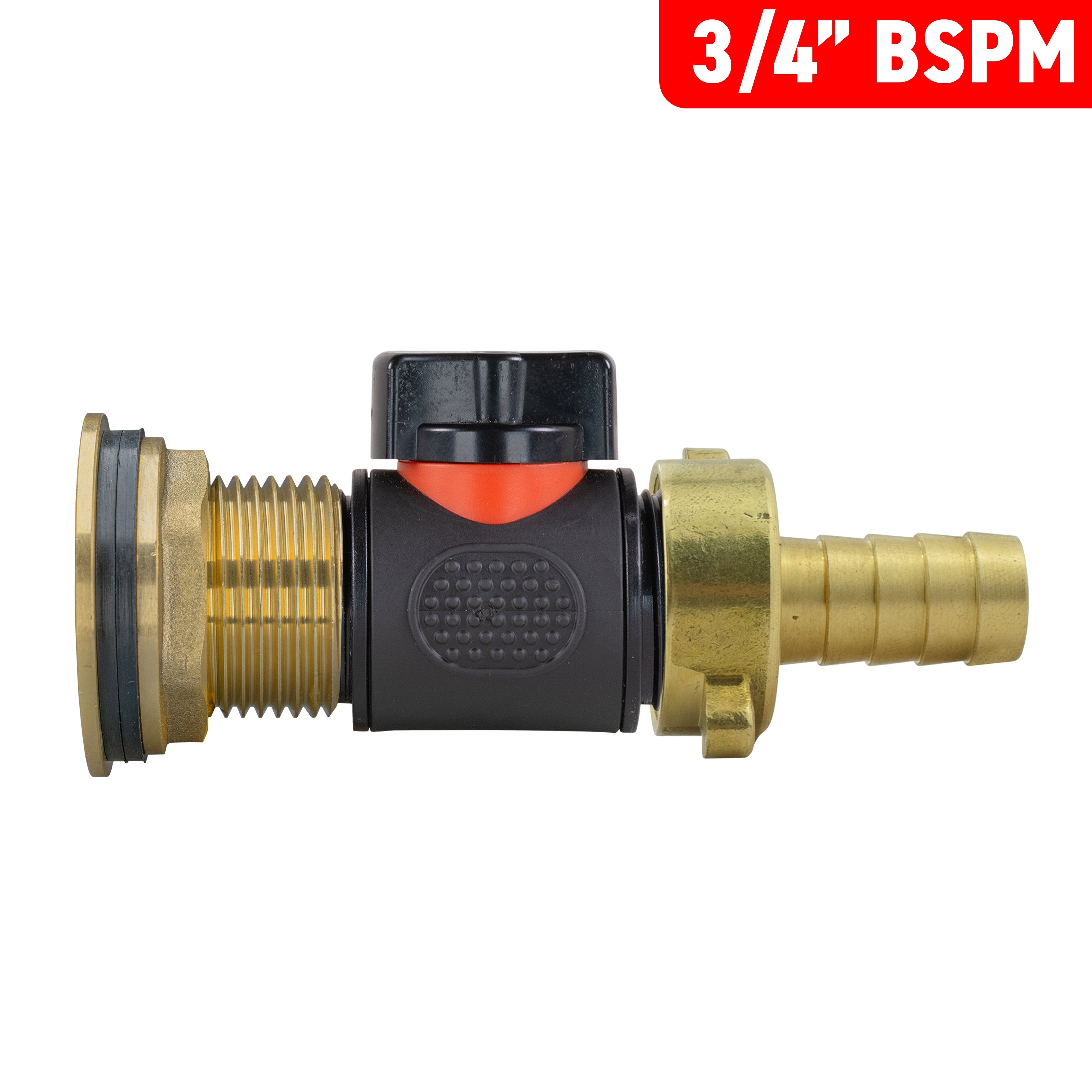Water Butt Brass Kit 1" with In-Line Valve + 1/2" Brass Barb and Drill Bit