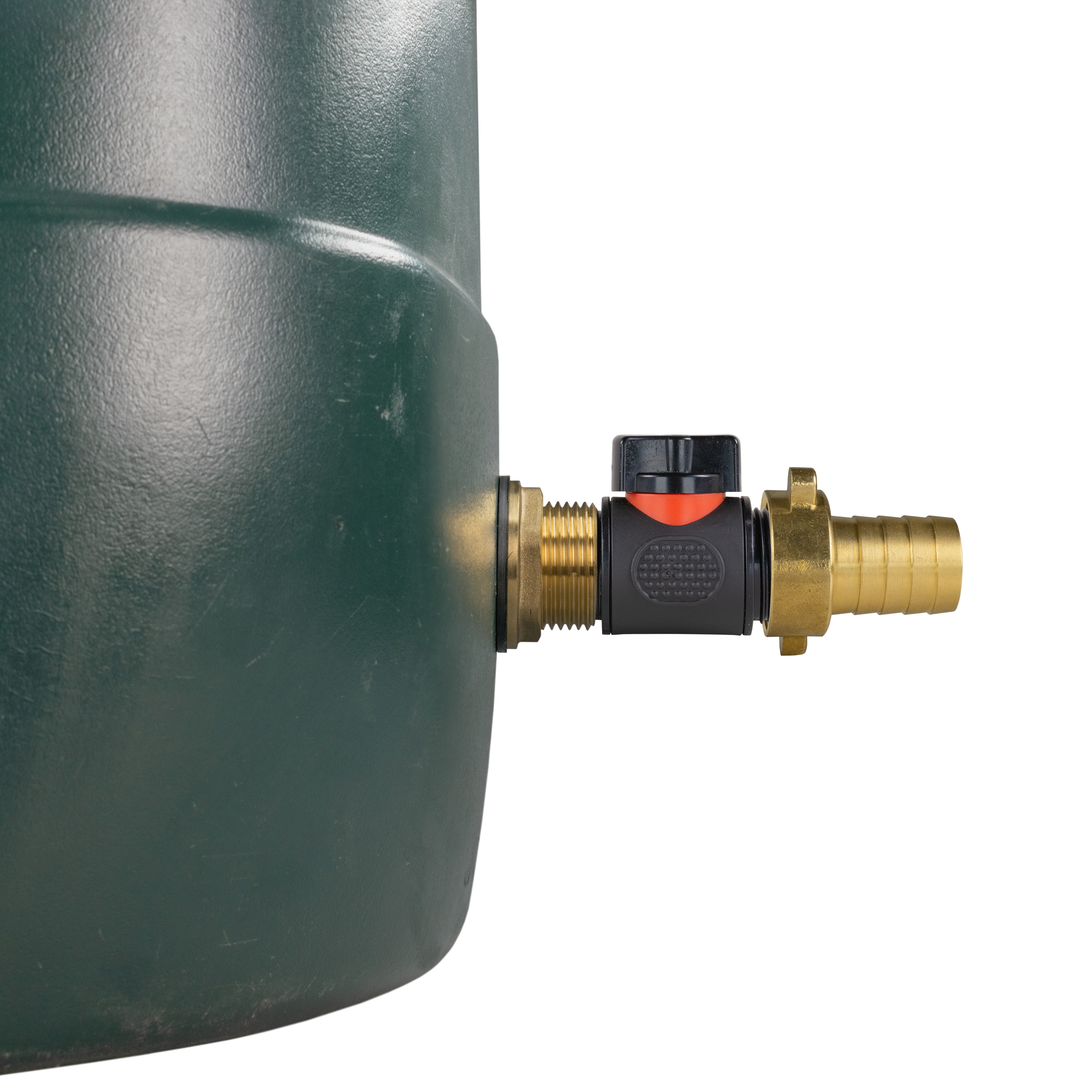 Water Butt Brass Kit 1" with In-Line Valve + 3/4" Brass Barb