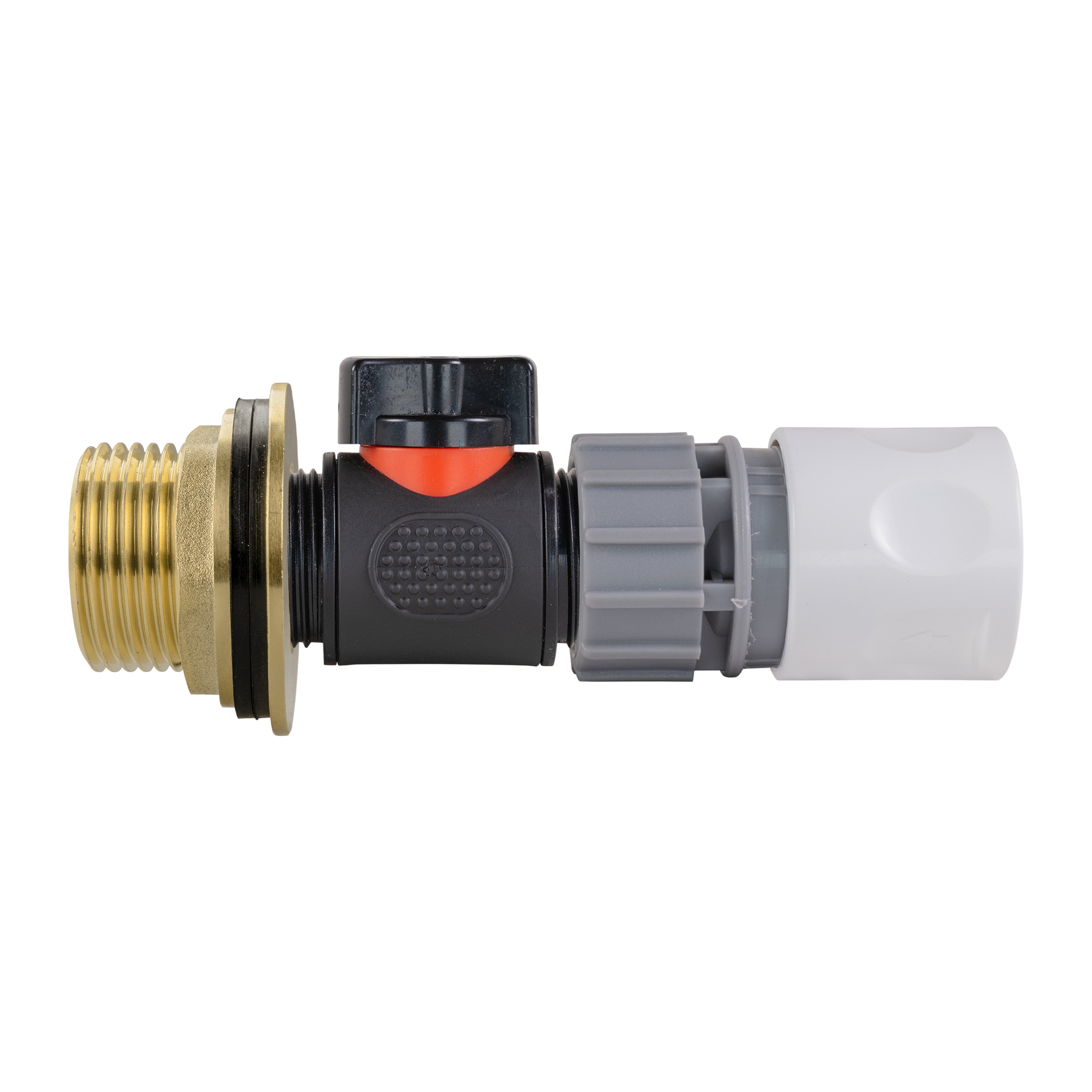Water Butt Brass Kit 1" with In-Line Valve + Female Quick Connector WL