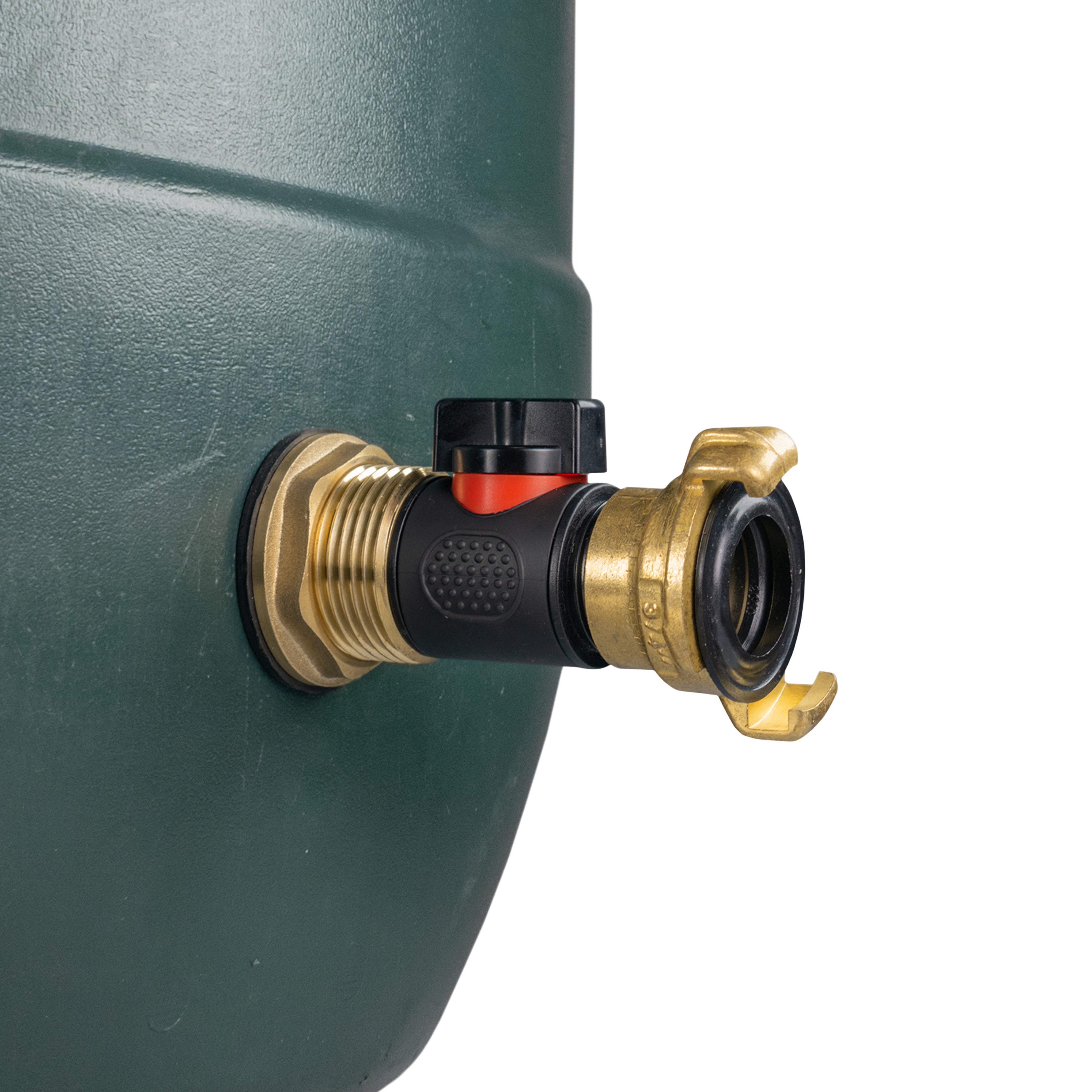 Water Butt Brass Kit 1" with In-Line Valve + Geka