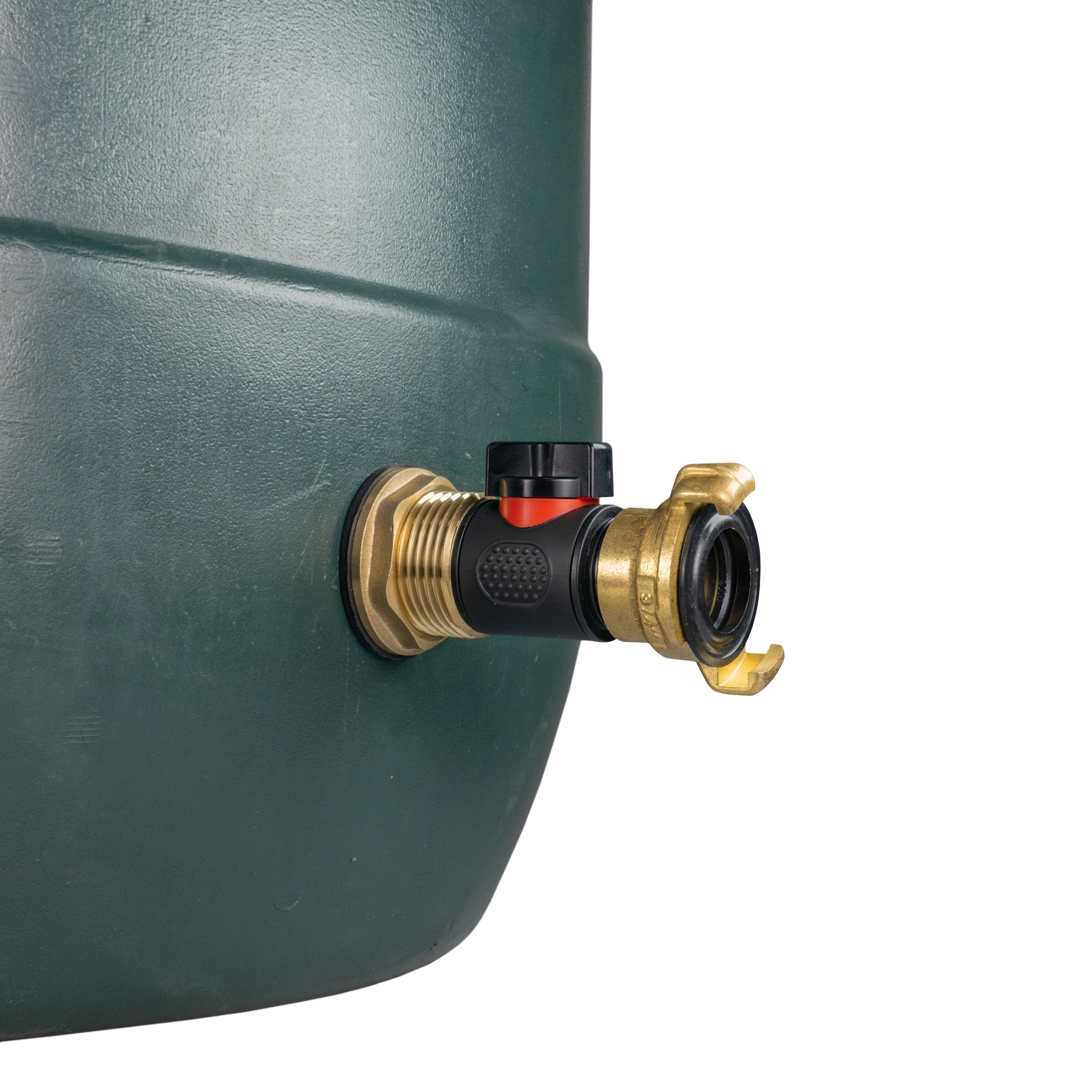 Water Butt Brass Kit 1" with In-Line Valve + Geka