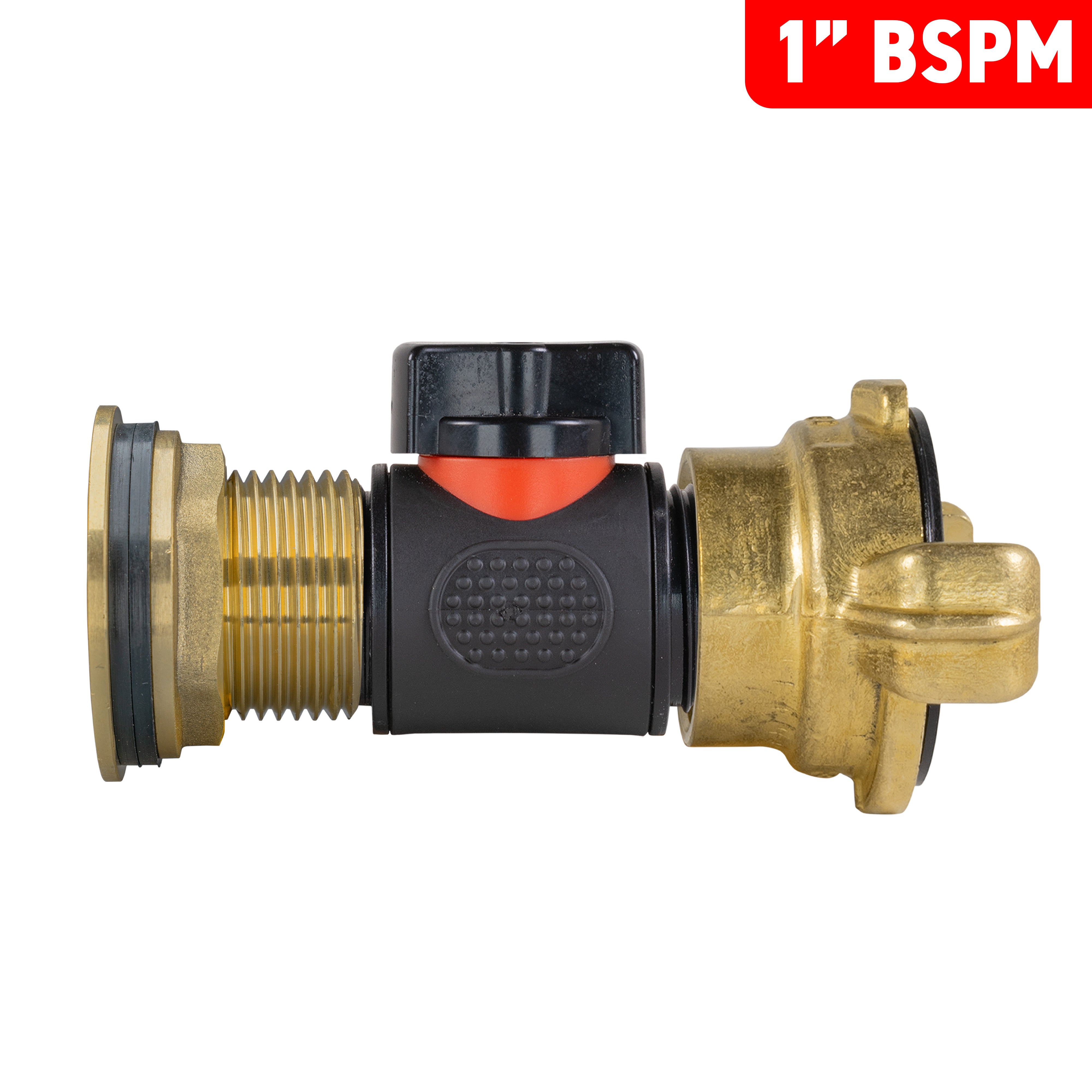 Water Butt Brass Kit 1" with In-Line Valve + Geka