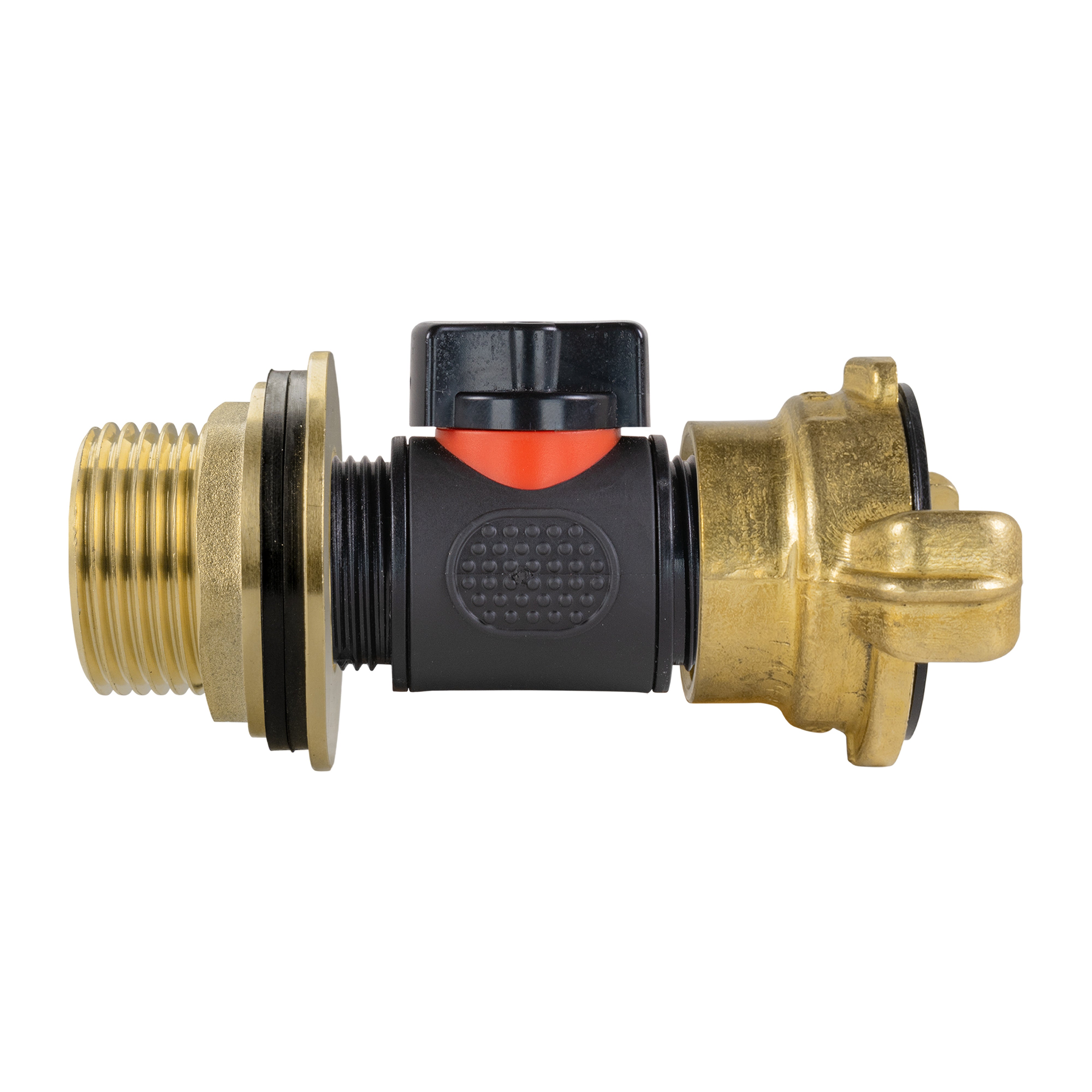 Water Butt Brass Kit 1" with In-Line Valve + Geka