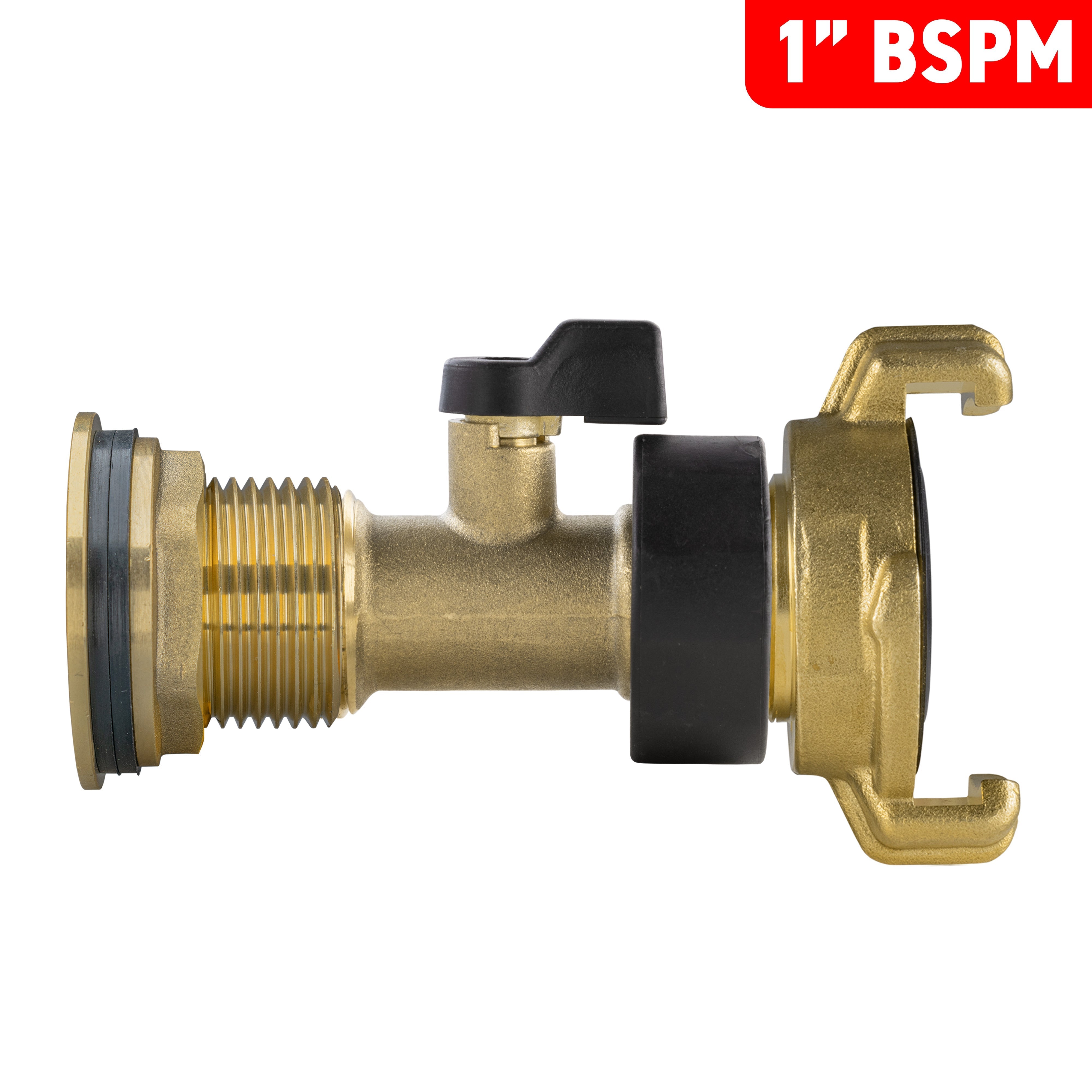 Water Butt Brass Kit 1" with Brass Valve + Geka