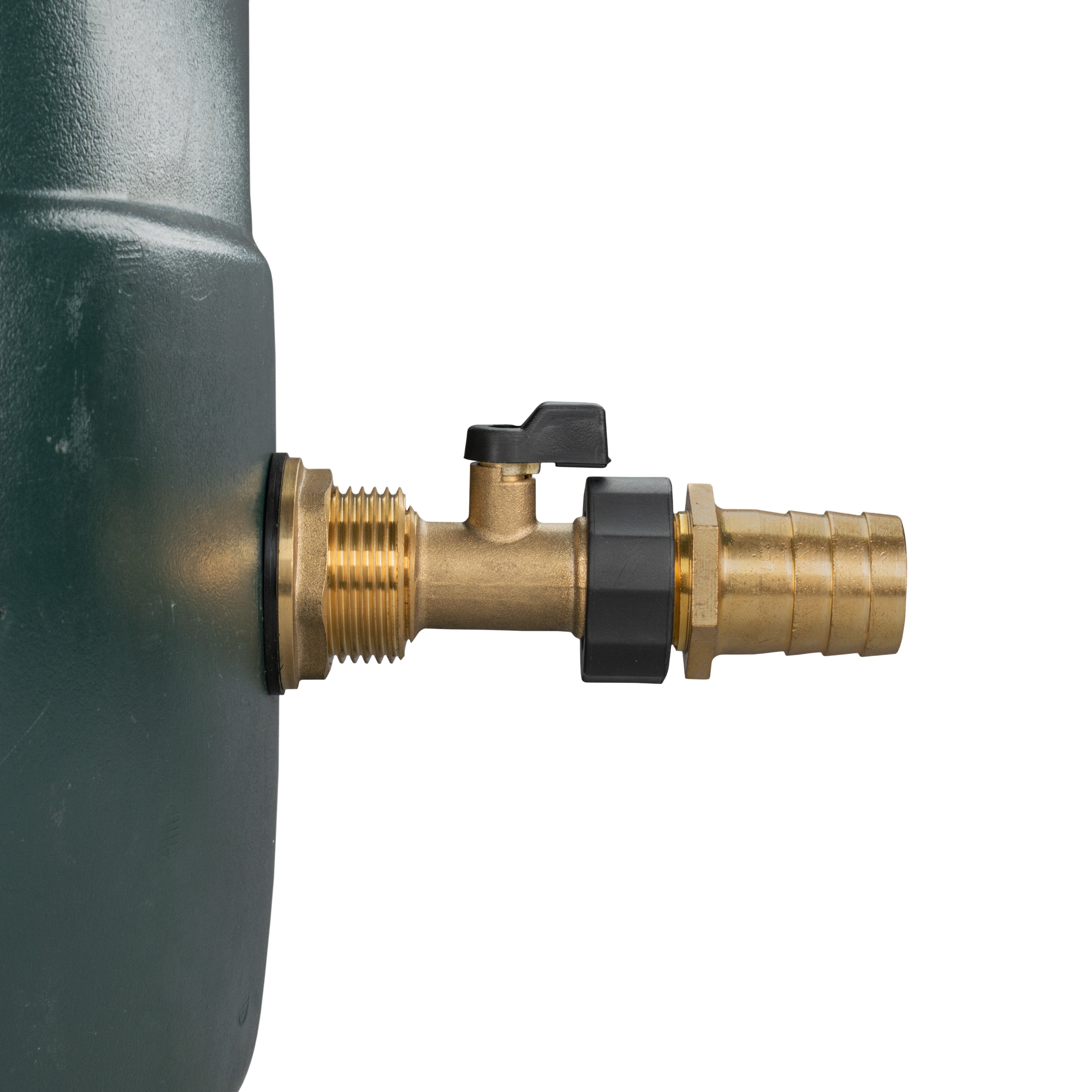 Water Butt Brass Kit 1" with Brass Valve + 25mm Barb and Drill Bit