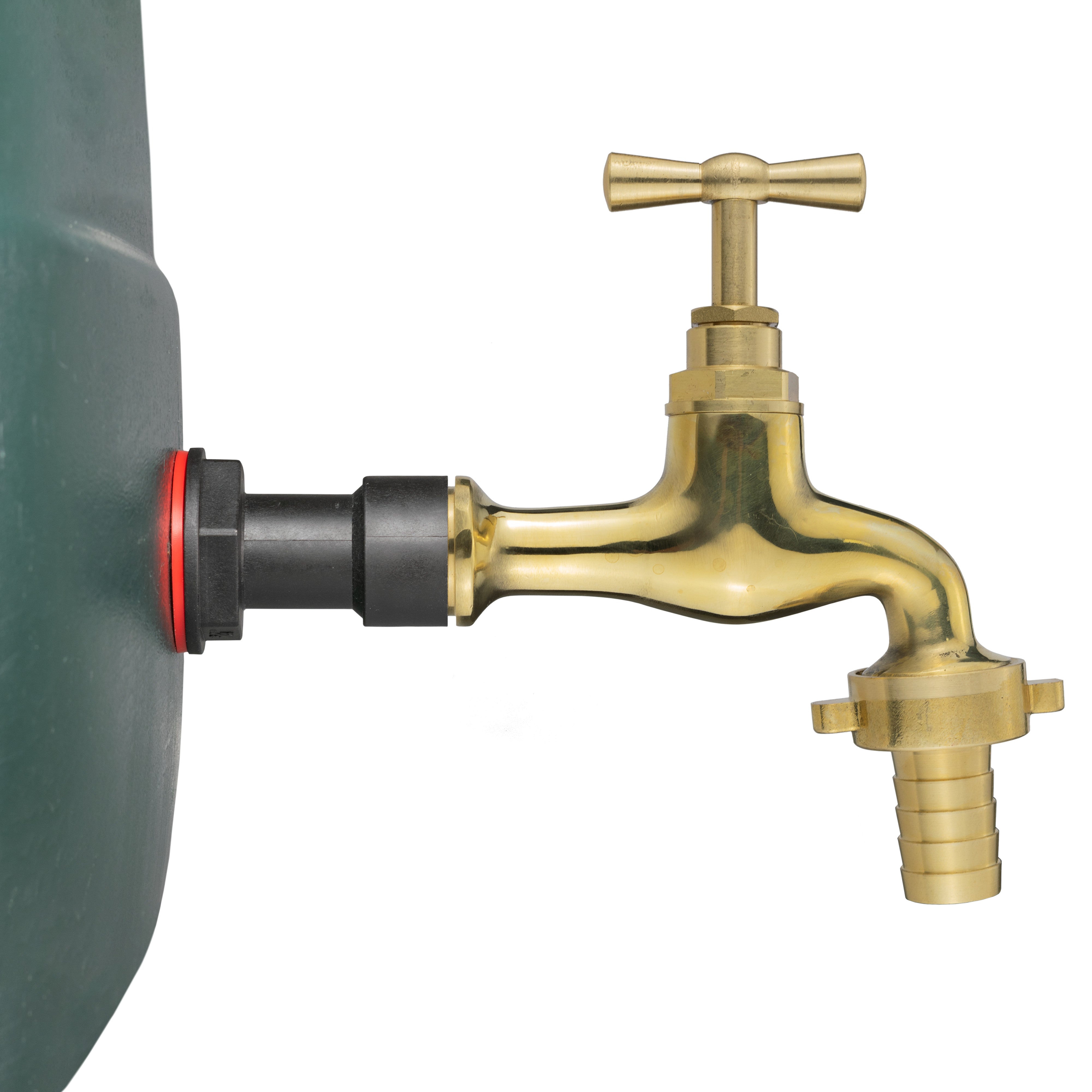 Water Butt Extension Kit 1/2" with 15mm Barbed Polished Brass Tap and Drill Bit