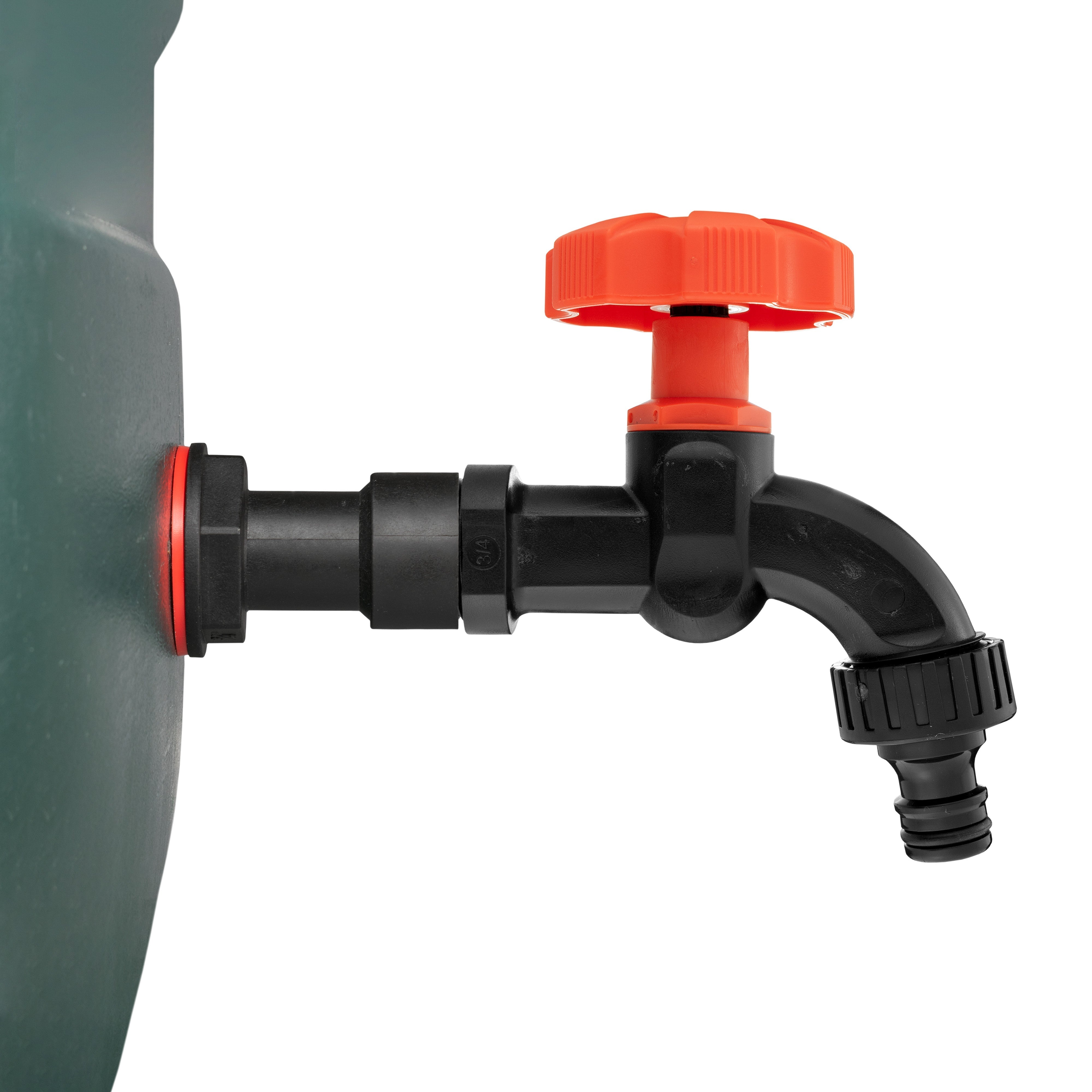 Water Butt Extension Kit 3/4" with Black Dial Tap and Drill Bit