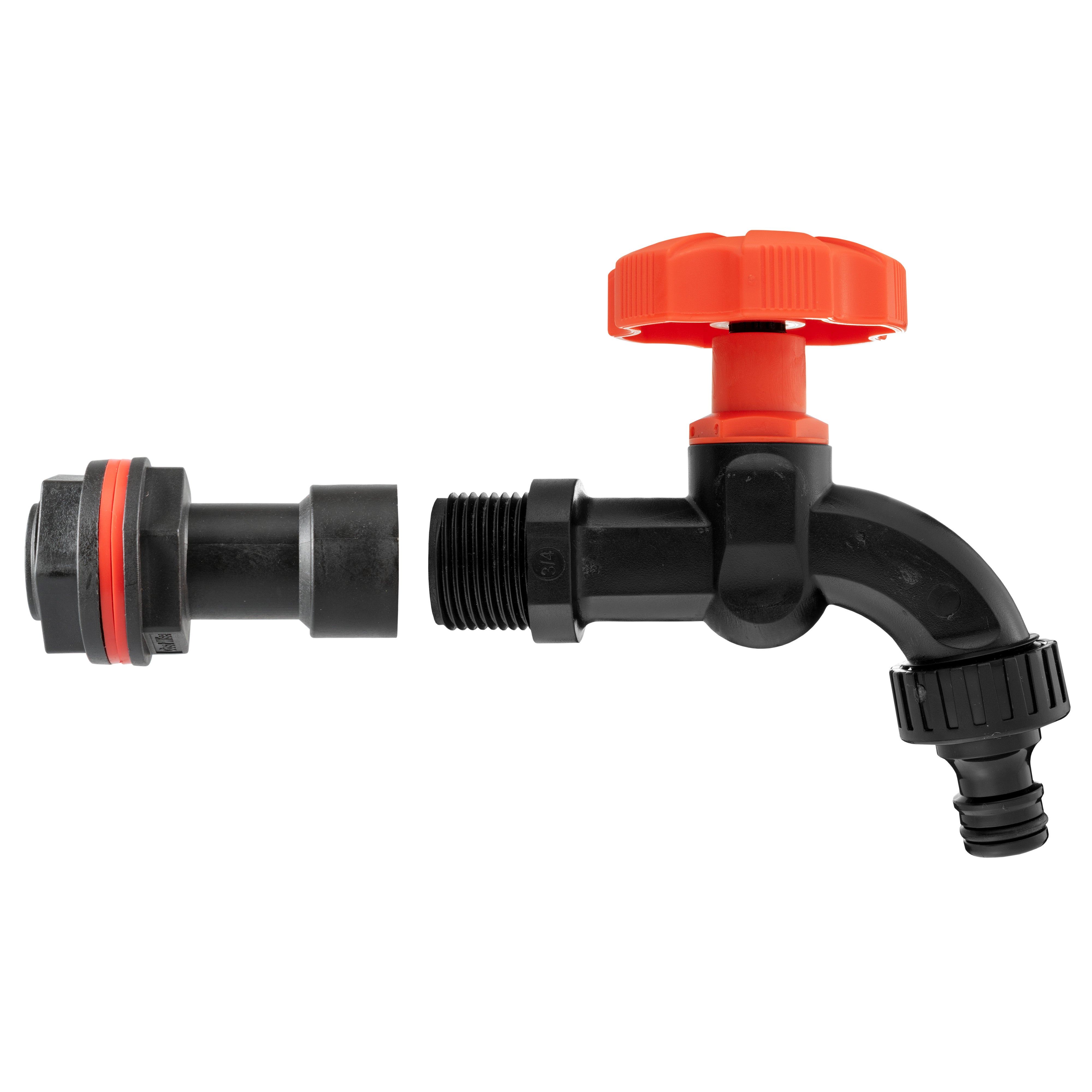 Water Butt Extension Kit 3/4" with Black Dial Tap and Drill Bit