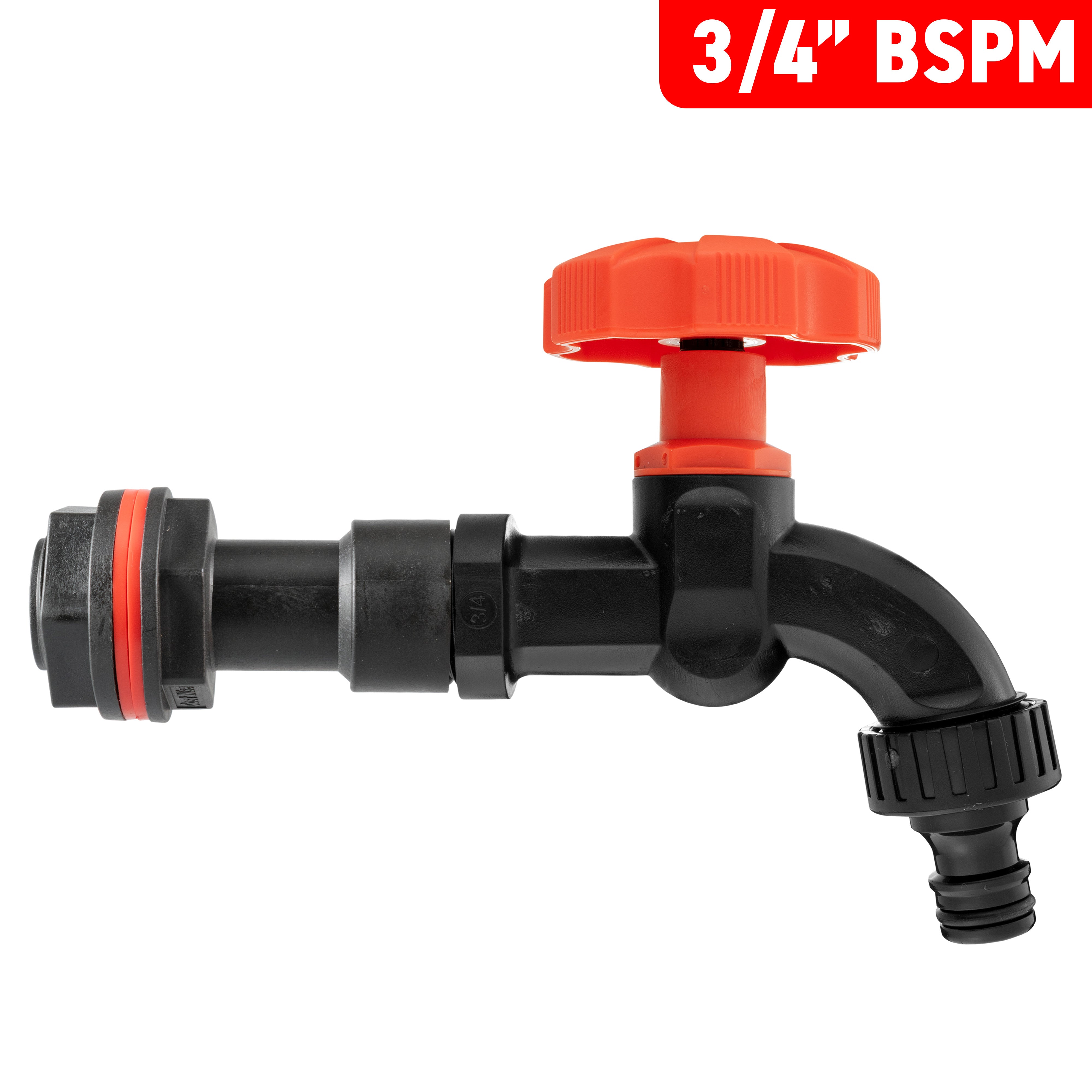 Water Butt Extension Kit 3/4" with Black Dial Tap and Drill Bit