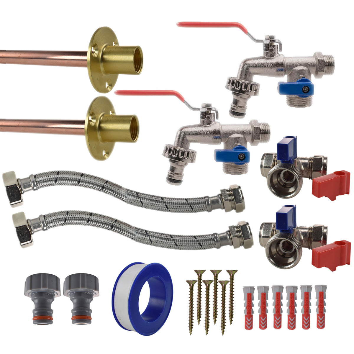 Double Lever Tap STANDARD Connection Kit x2