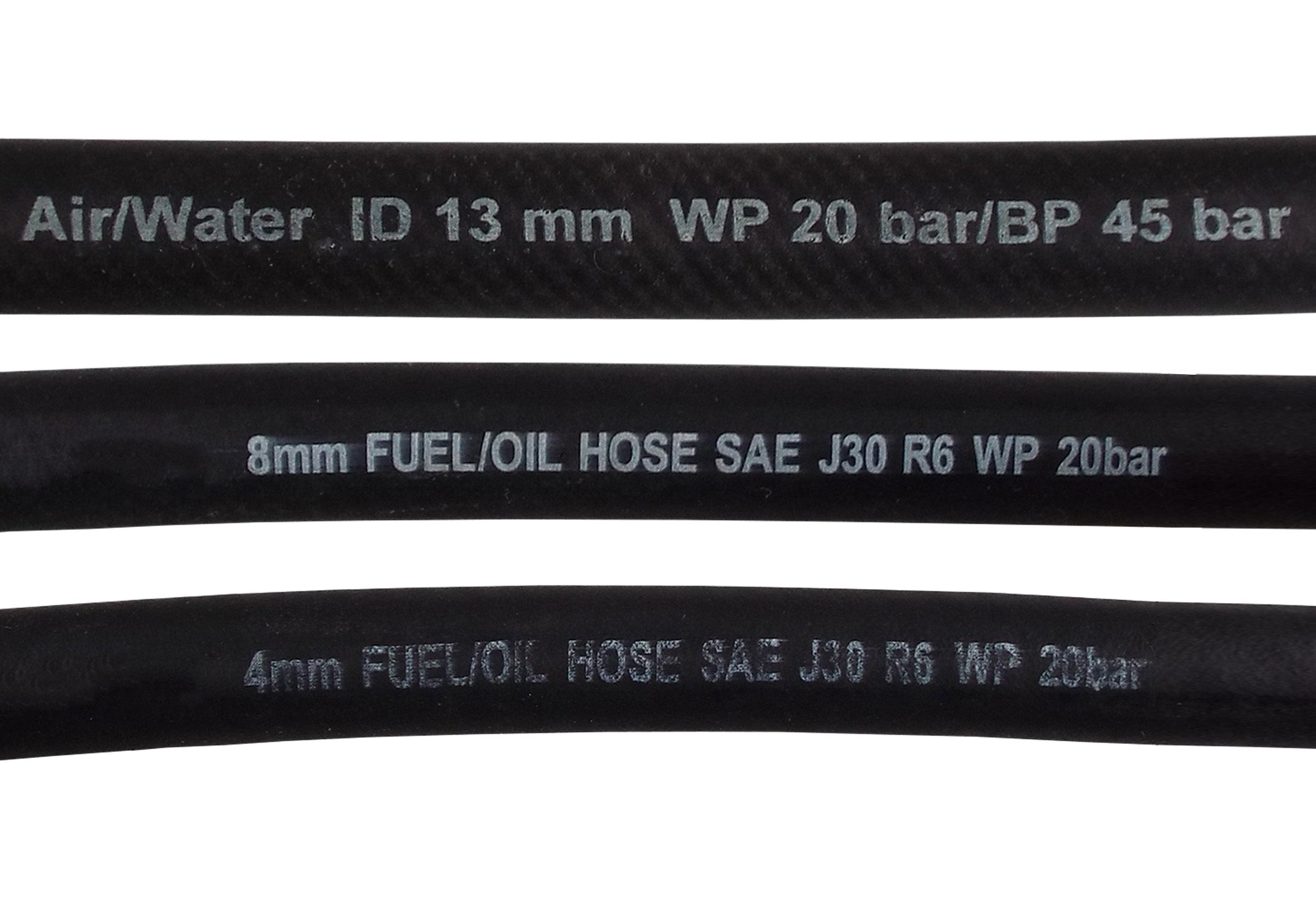 Rubber 10mm Braided Fuel, Oil Hose SAE J30 R6