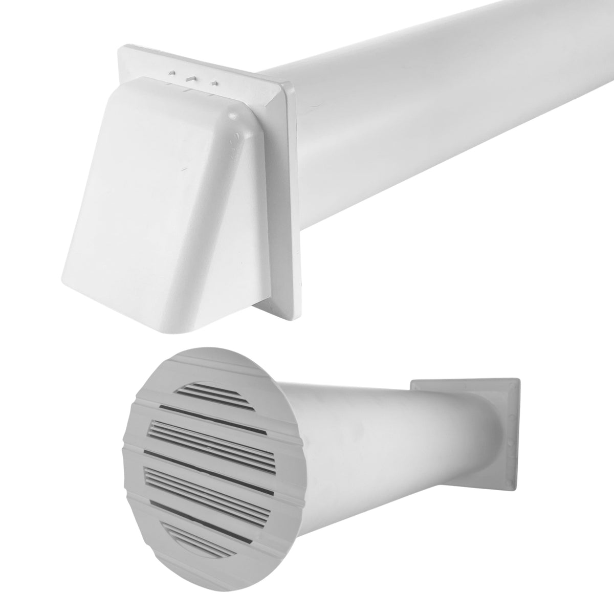 Through Wall Ventilation Kit Round Bella Vent with White External Vent