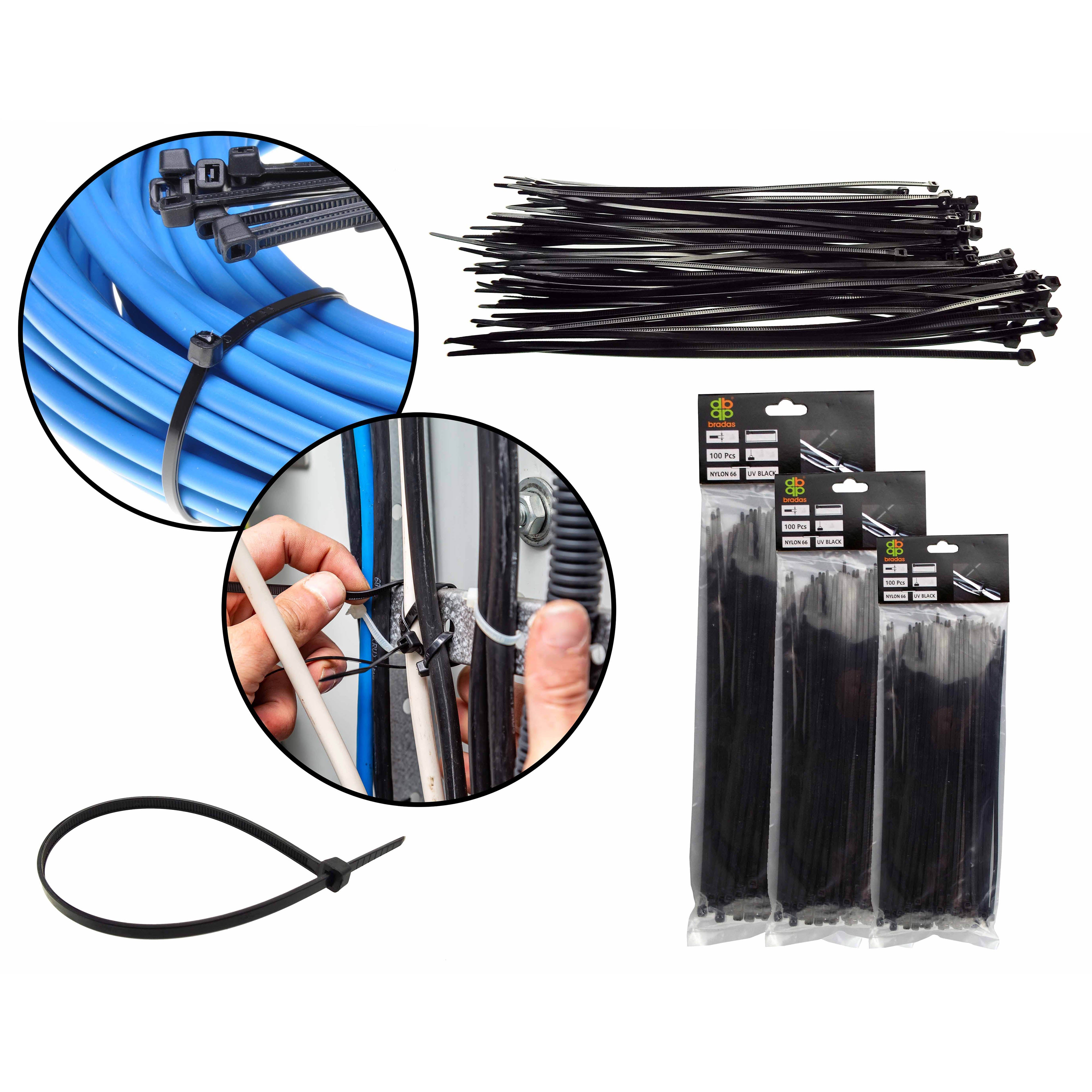 100 Cable Ties (2.5mm x 100mm) Black