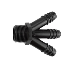 Three Way Y Irrigation 16mm Barbed - ¾” BSPM Connector