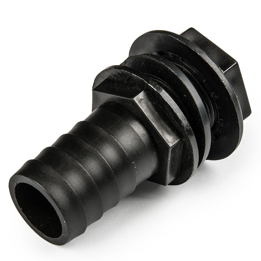 Tank Connector with Washer 3/4" BSPM & 1" Barb Outlet