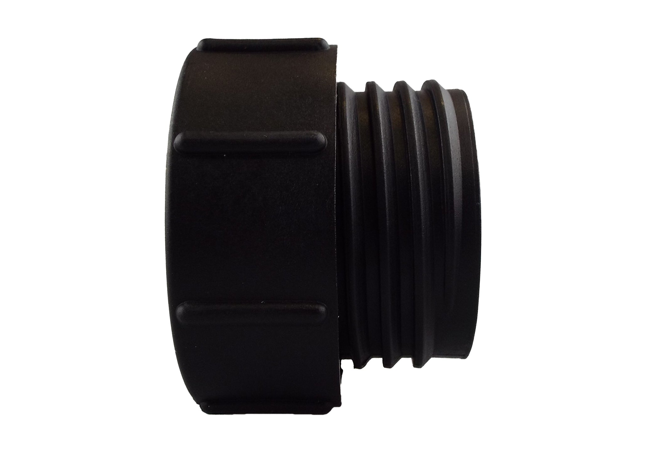 IBC 2” BSPF – S60X6 Cap with S60X6 – ½” BSPF Cap and Lever Tap ½” Barb
